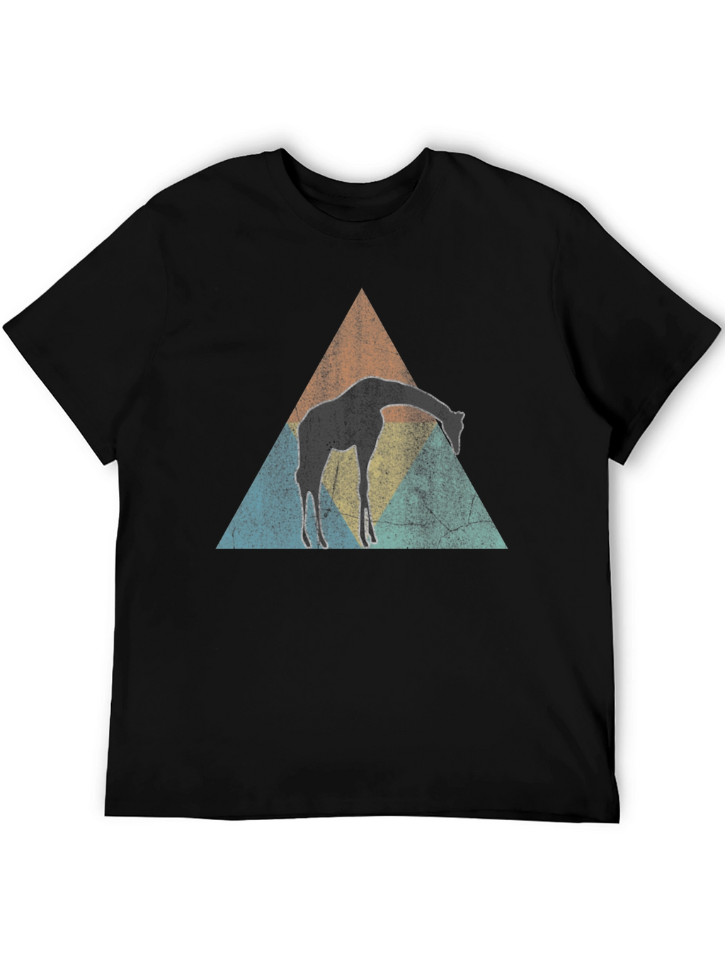 Giraffe Triangle T-Shirt - Black Graphic Tee