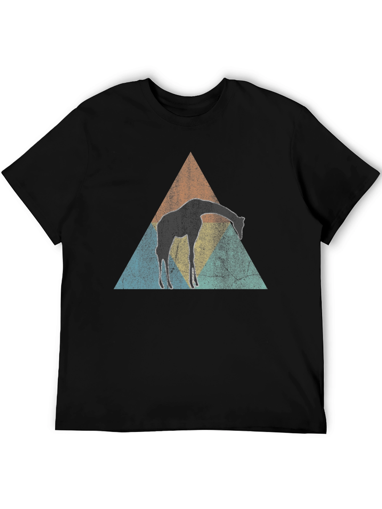 Giraffe Triangle T-Shirt - Black Graphic Tee