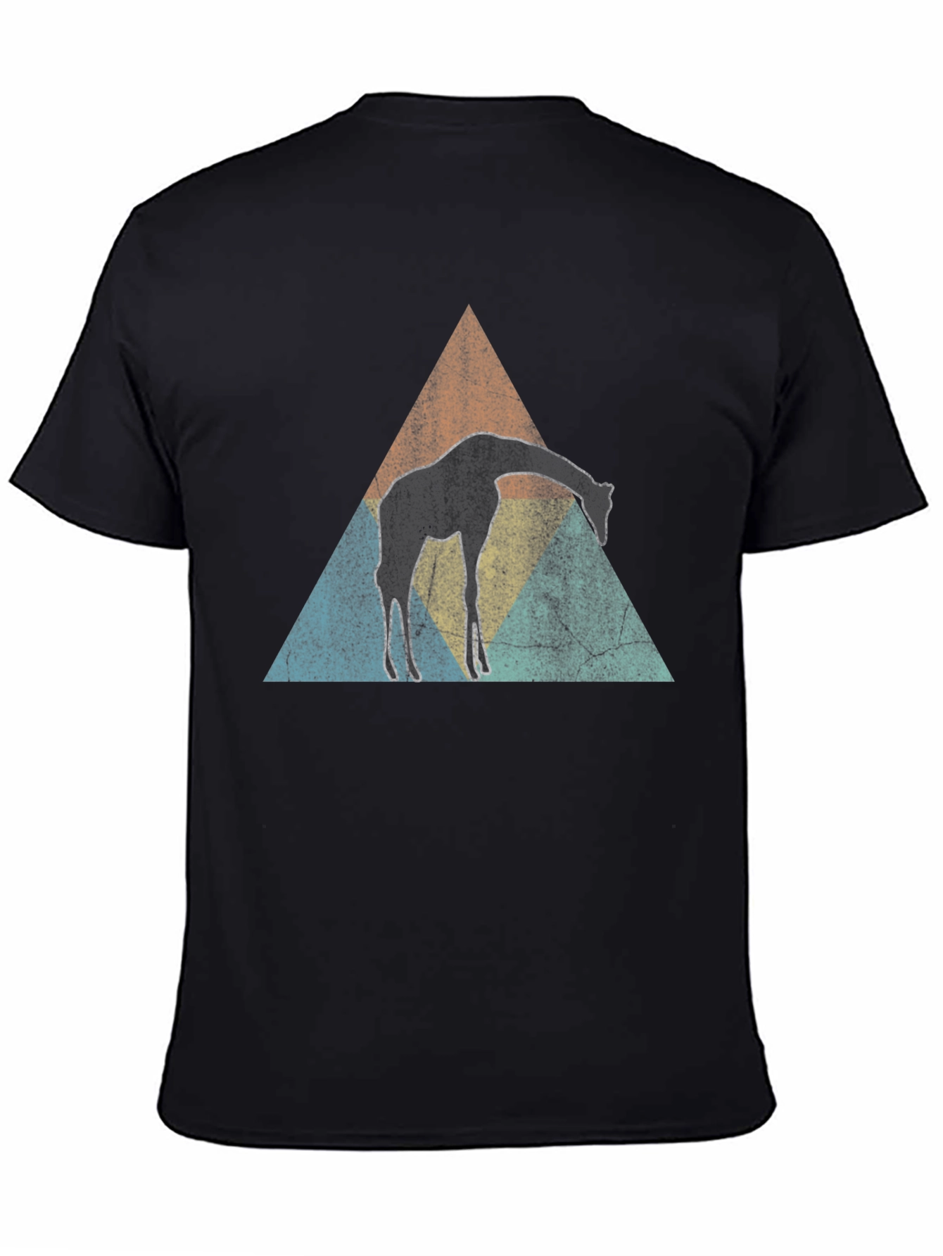 Giraffe Triangle T-Shirt - Black Graphic Tee