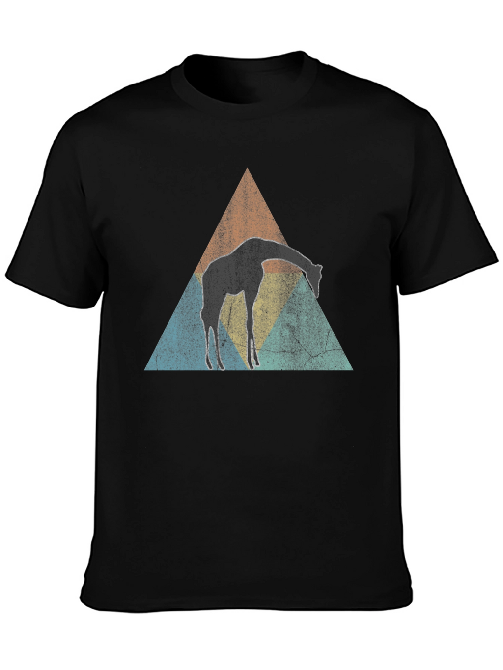 Giraffe Triangle T-Shirt - Black Graphic Tee