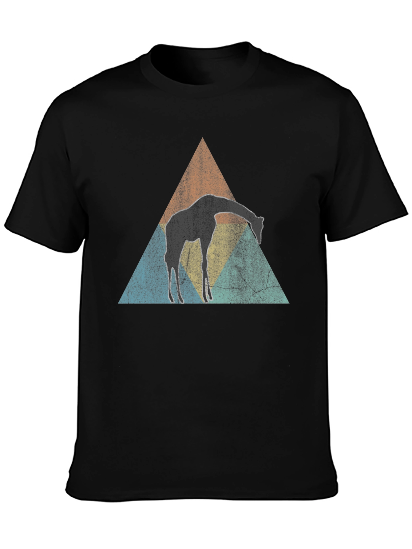 Giraffe Triangle T-Shirt - Black Graphic Tee