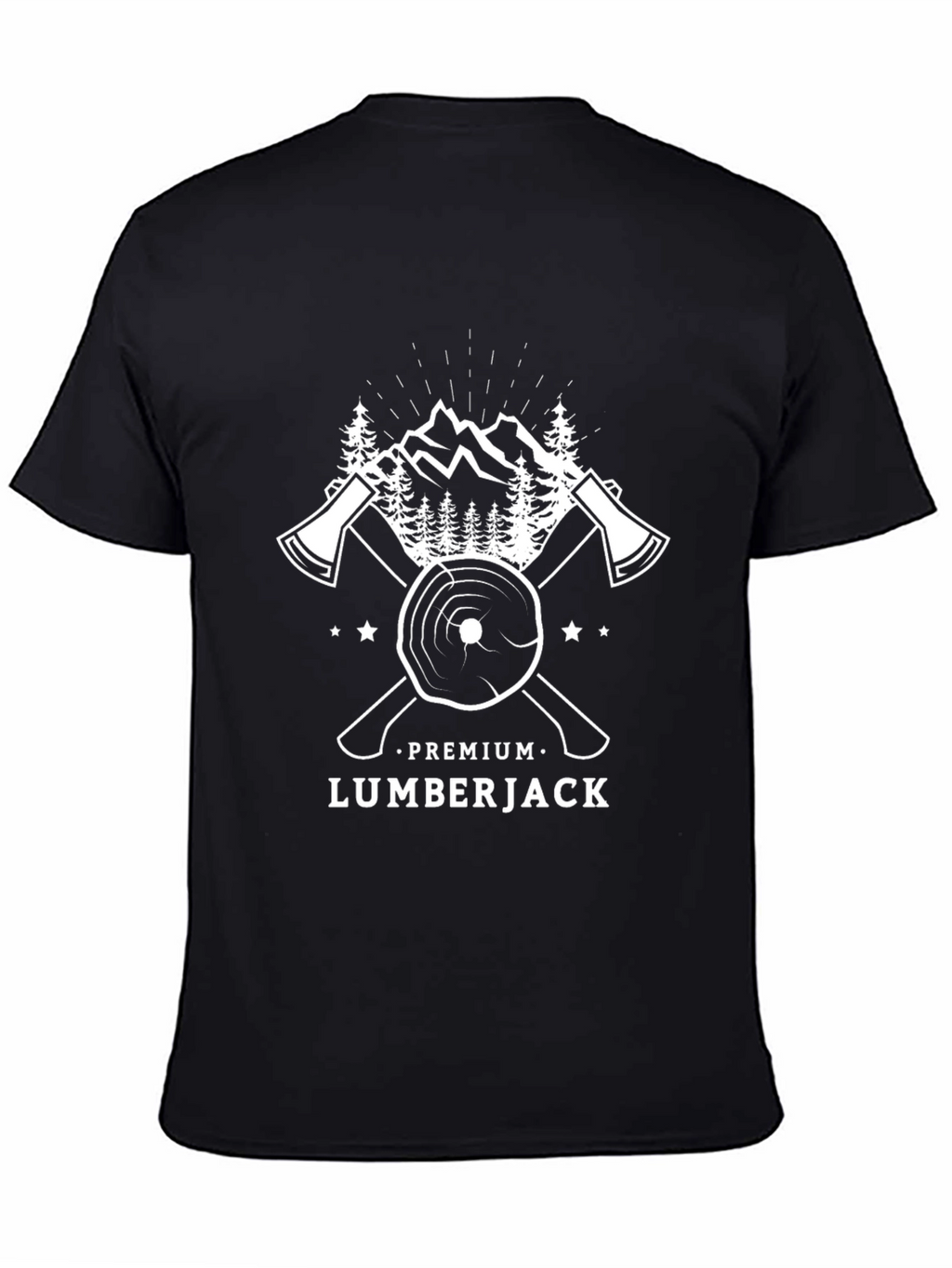Premium Lumberjack Graphic Tee - Black Cotton Blend