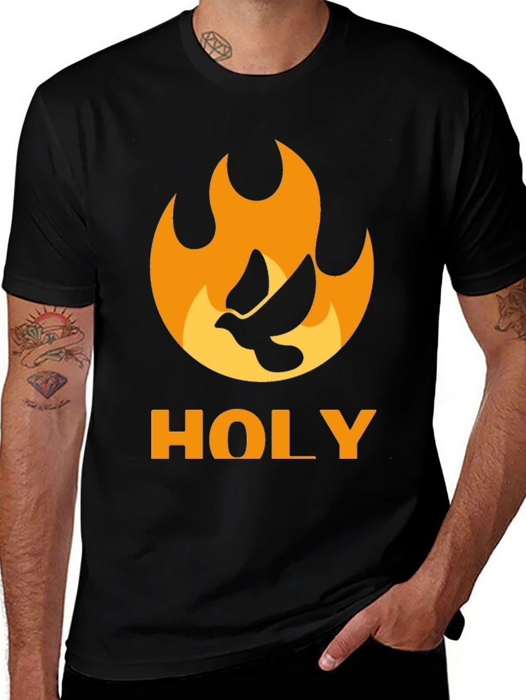 Holy Spirit Dove Flame Graphic T-Shirt