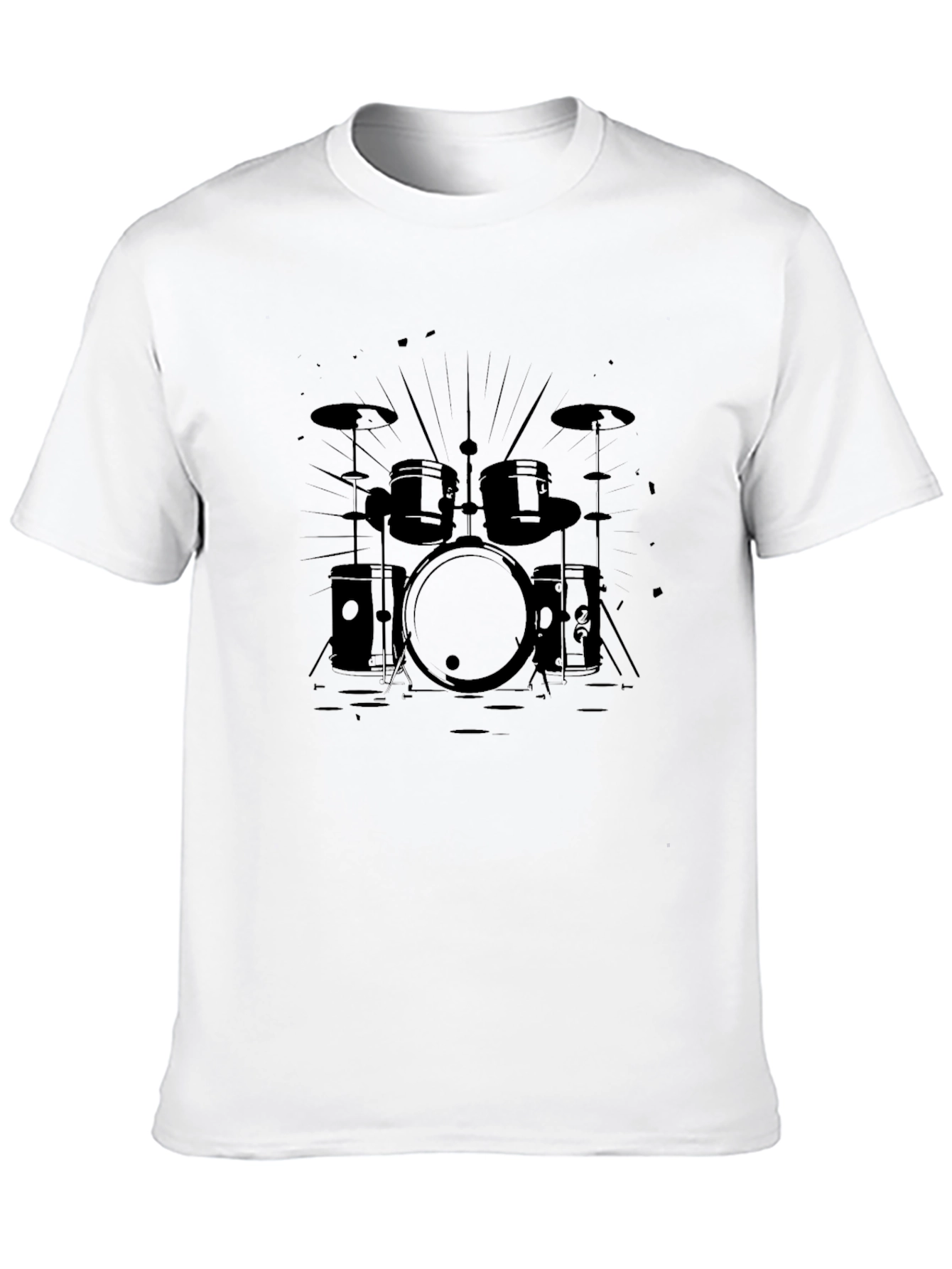 Drum Set Graphic Tee - Black Music T-Shirt