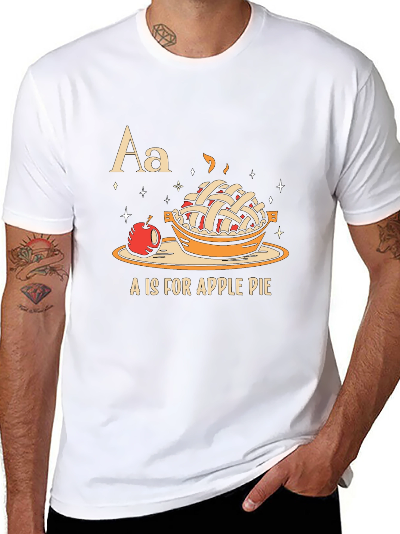 A is for Apple Pie Black Graphic T-Shirt