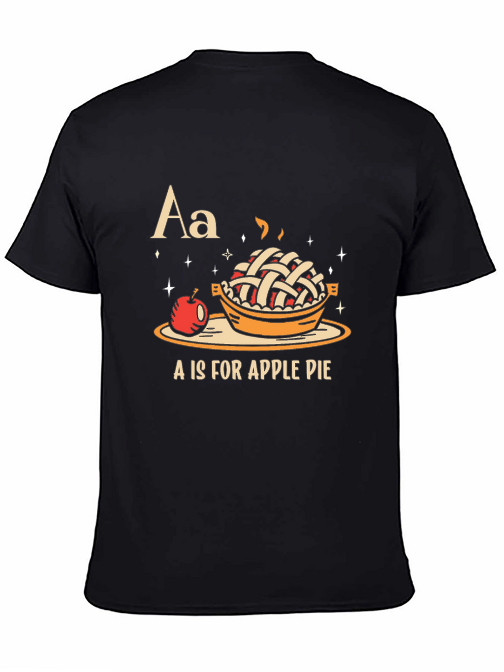 A is for Apple Pie Black Graphic T-Shirt