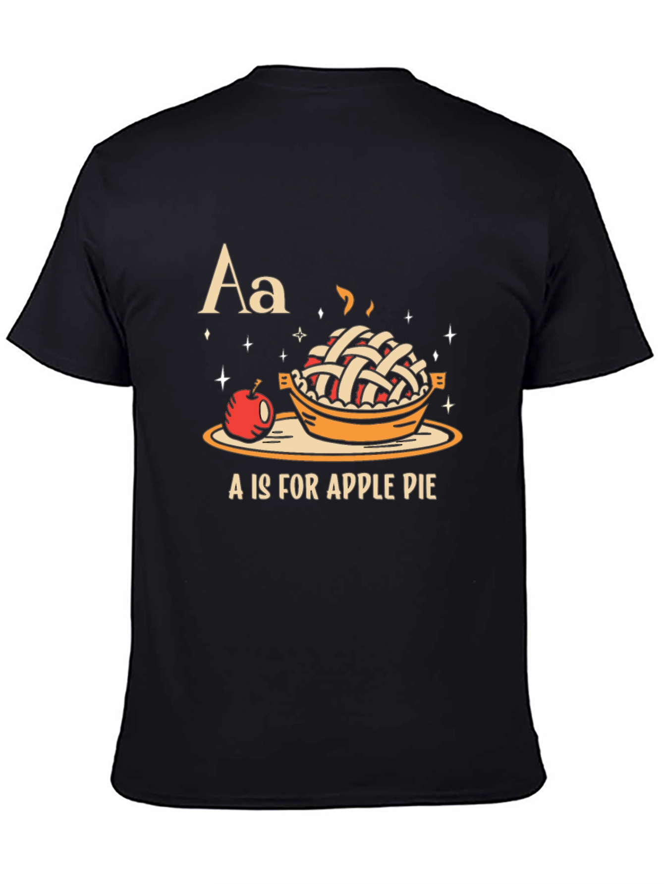 A is for Apple Pie Black Graphic T-Shirt