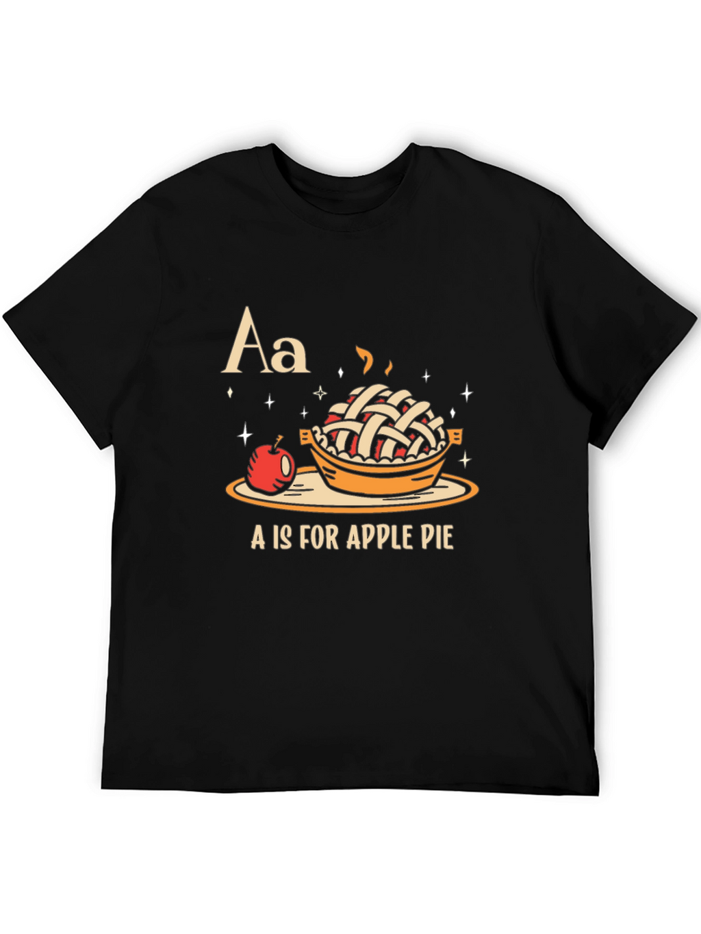 A is for Apple Pie Black Graphic T-Shirt