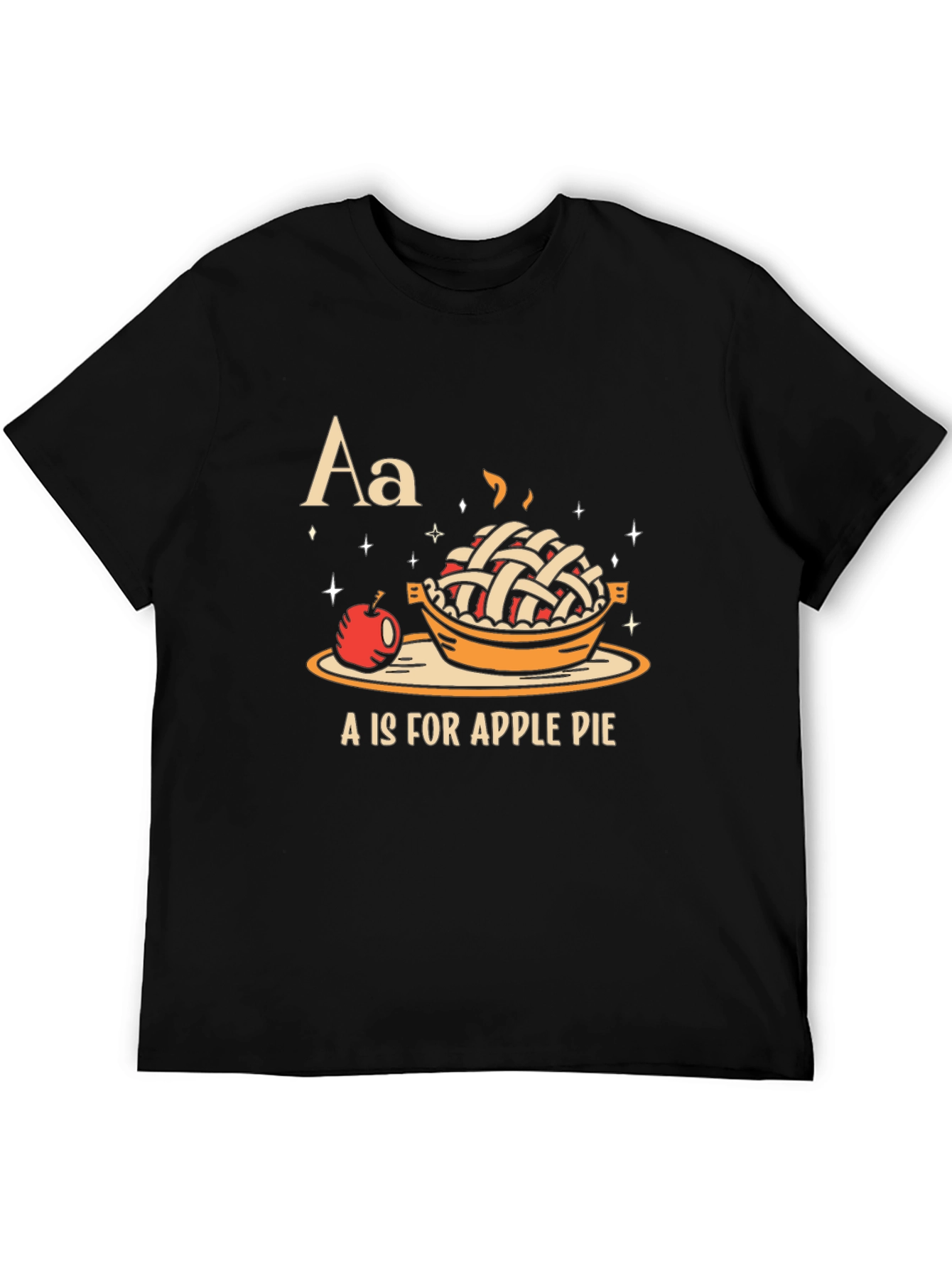 A is for Apple Pie Black Graphic T-Shirt