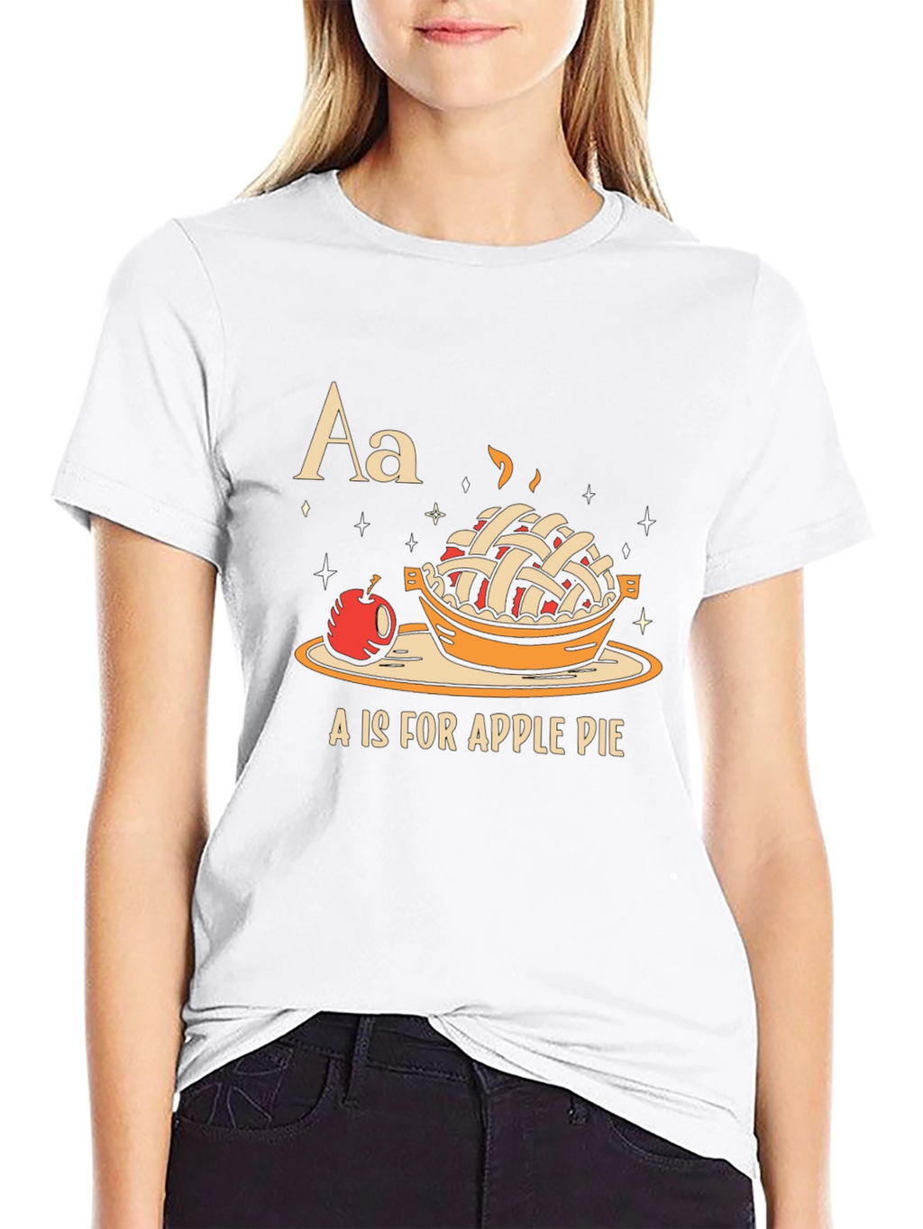 A is for Apple Pie Black Graphic T-Shirt