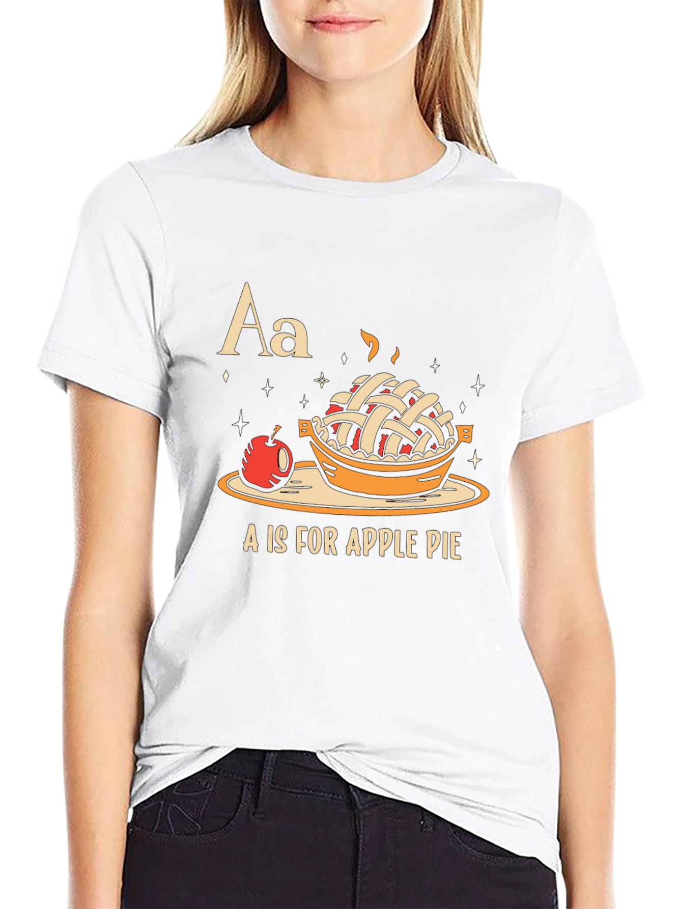 A is for Apple Pie Black Graphic T-Shirt