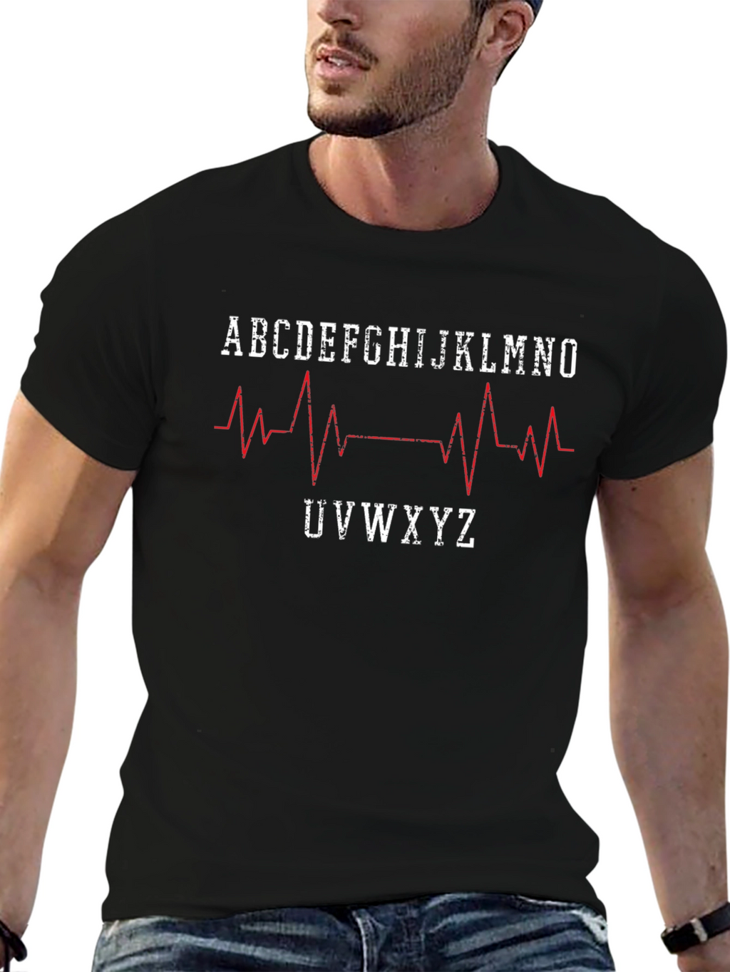 Heartbeat Alphabet T-Shirt - Medical Inspired Design