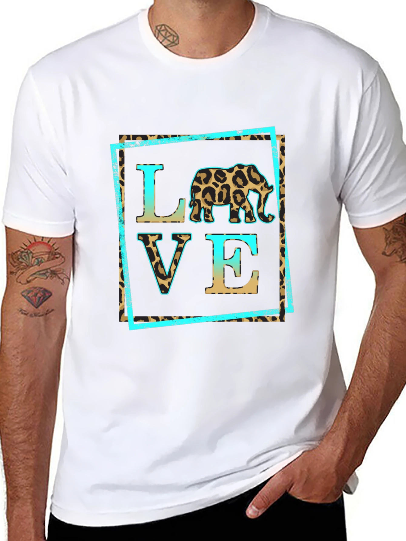 Leopard Elephant Love T-Shirt