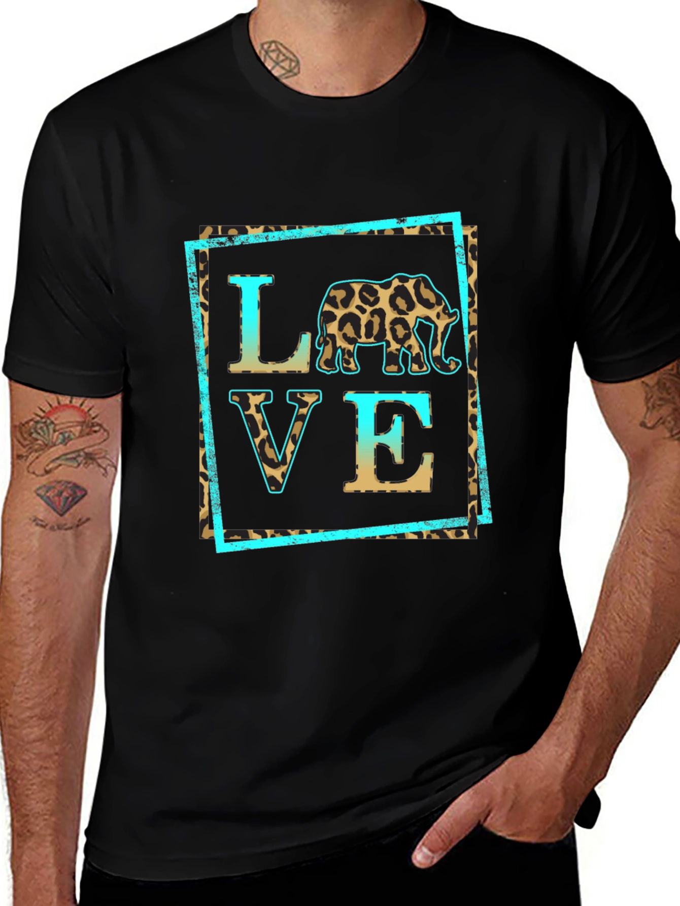 Leopard Elephant Love T-Shirt