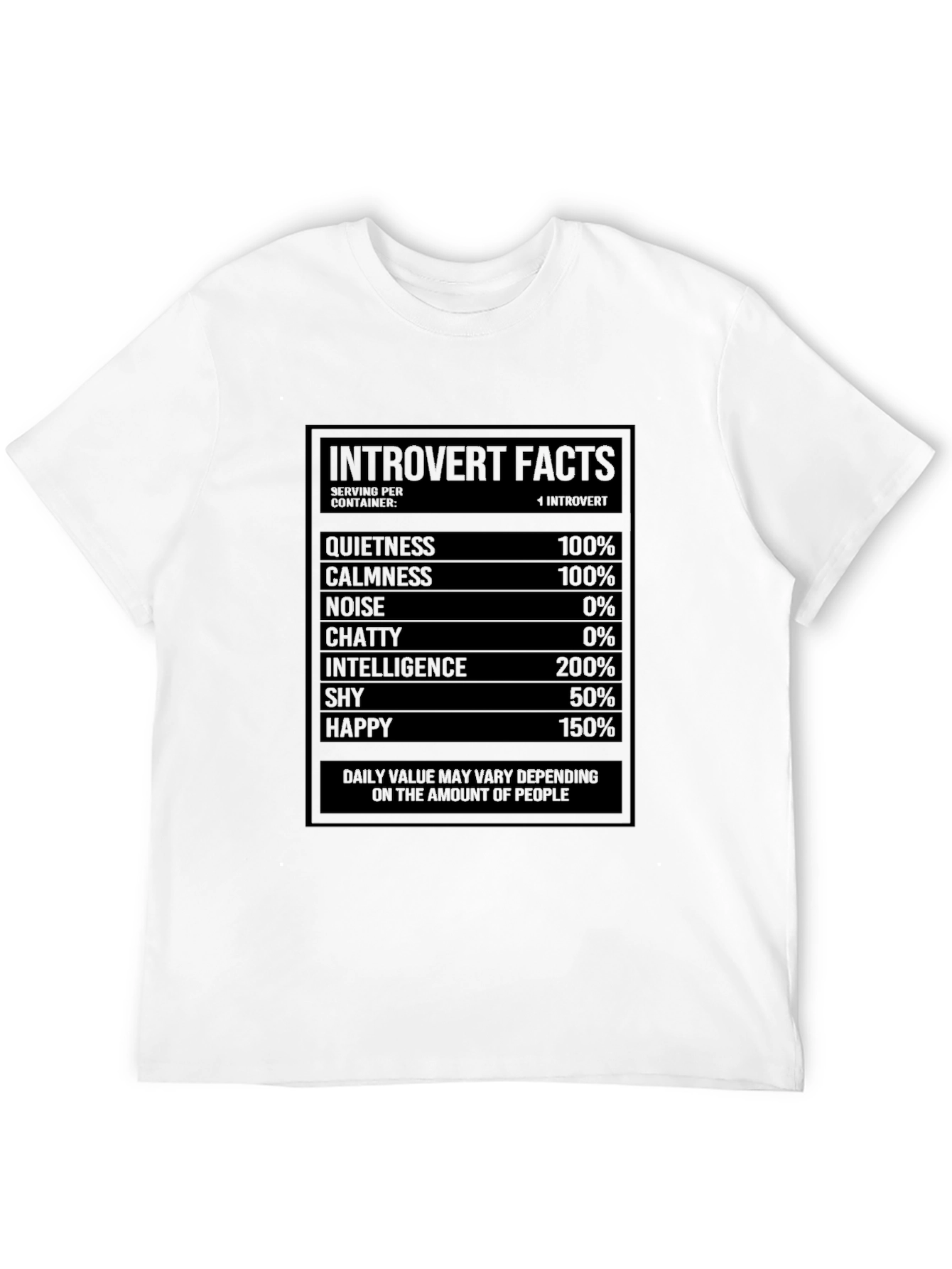 Introvert Facts Black T-Shirt - Funny Graphic Tee
