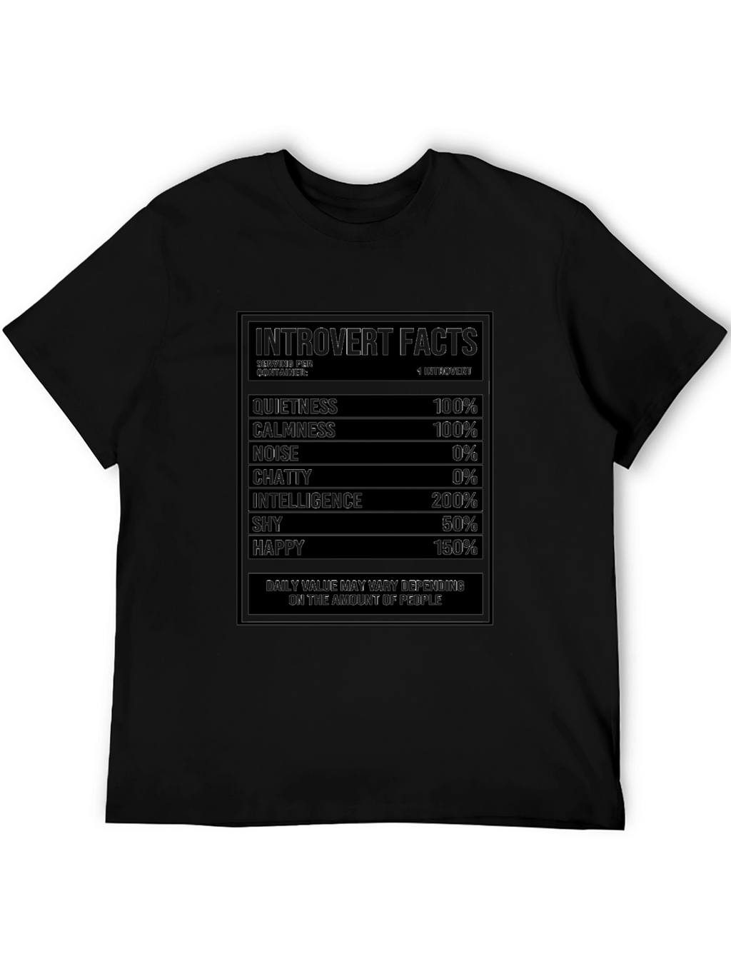 Introvert Facts Black T-Shirt - Funny Graphic Tee