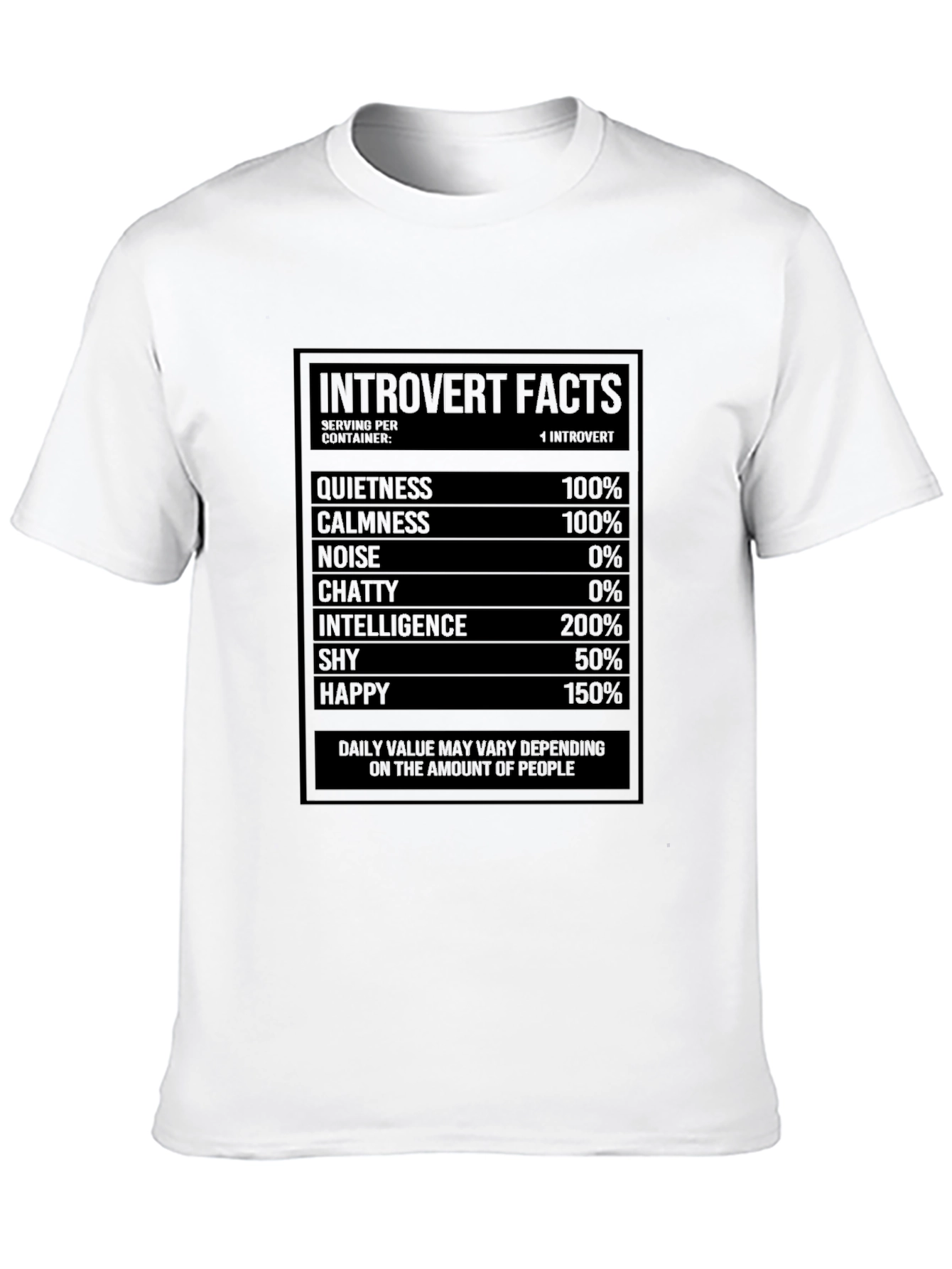 Introvert Facts Black T-Shirt - Funny Graphic Tee