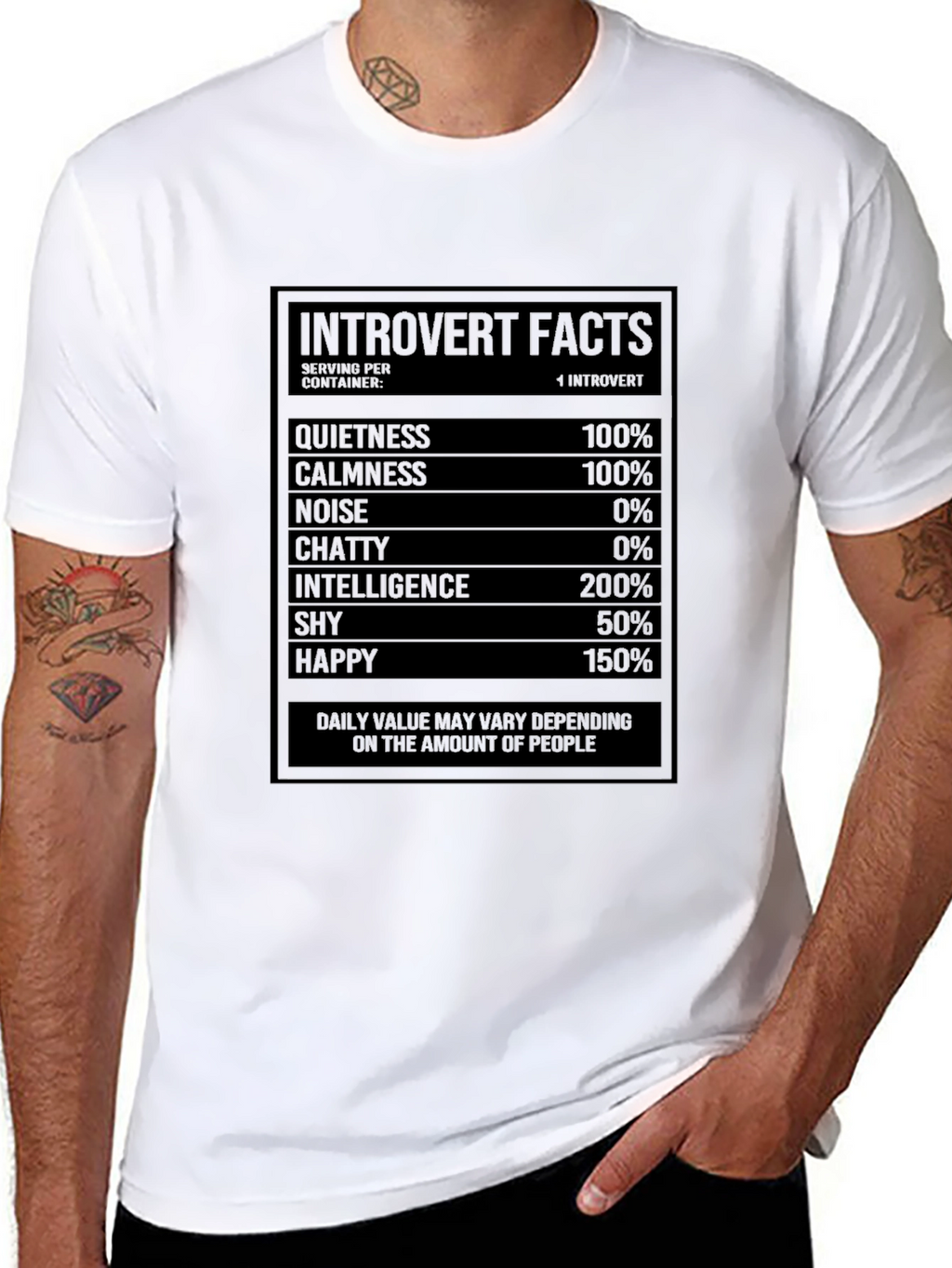 Introvert Facts Black T-Shirt - Funny Graphic Tee