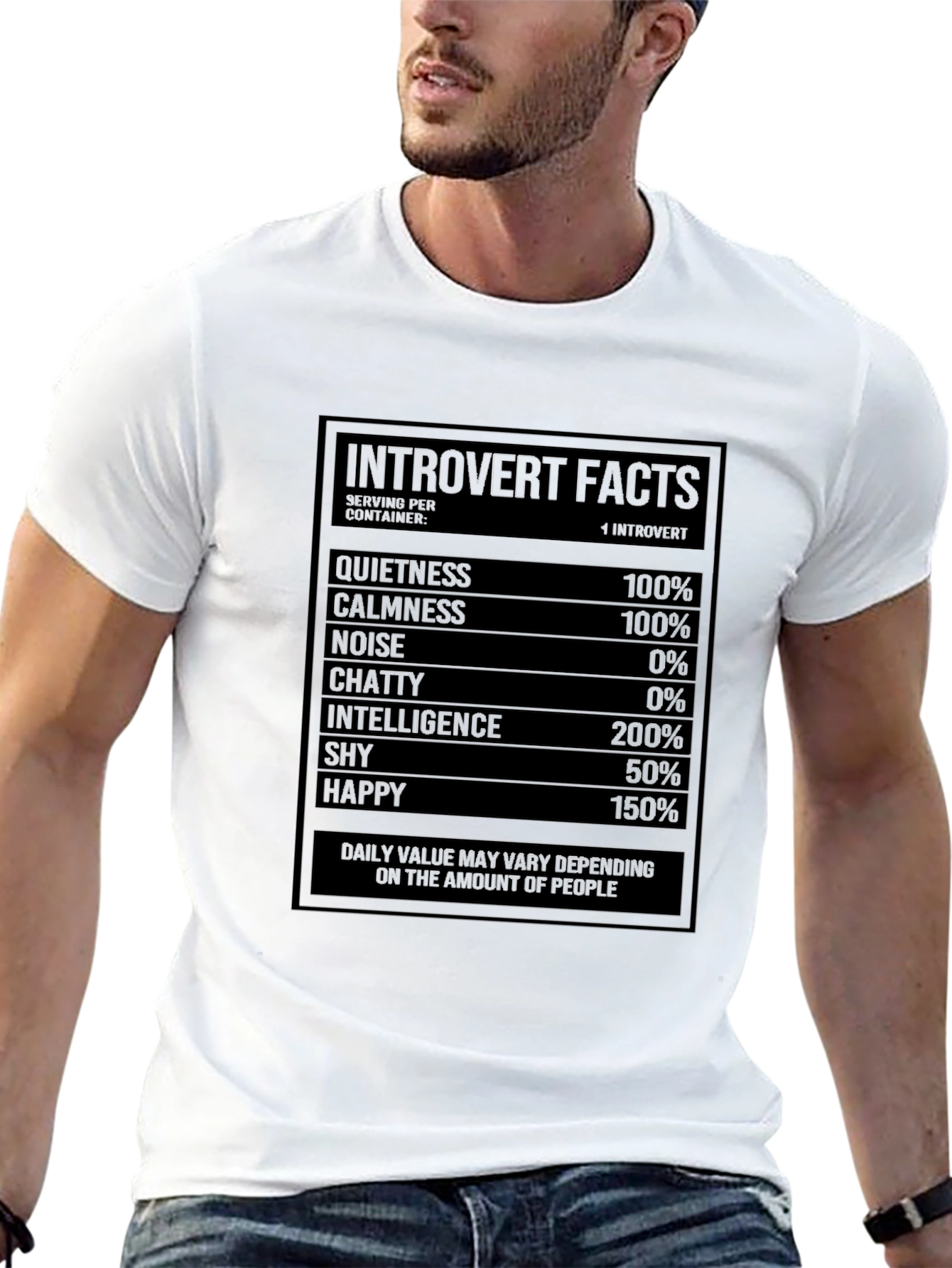 Introvert Facts Black T-Shirt - Funny Graphic Tee