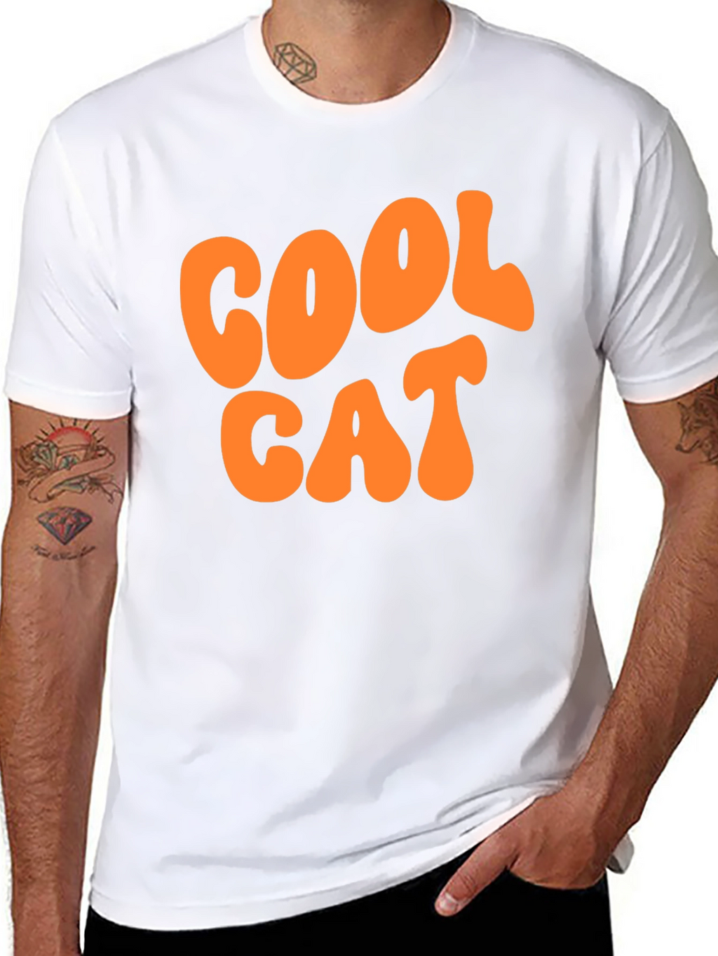 Cool Cat Graphic Tee - Retro Style