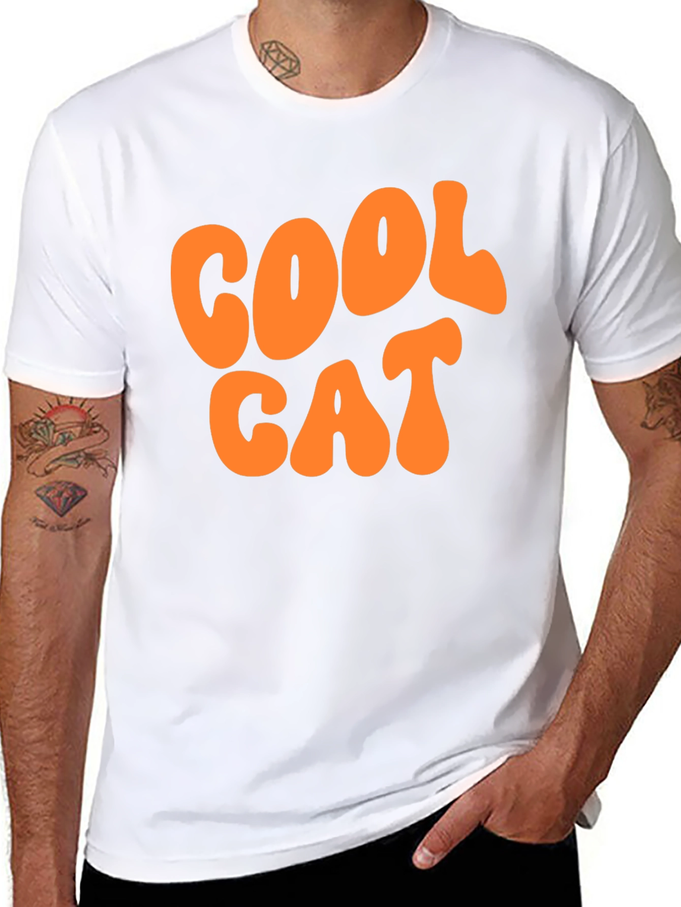 Cool Cat Graphic Tee - Retro Style