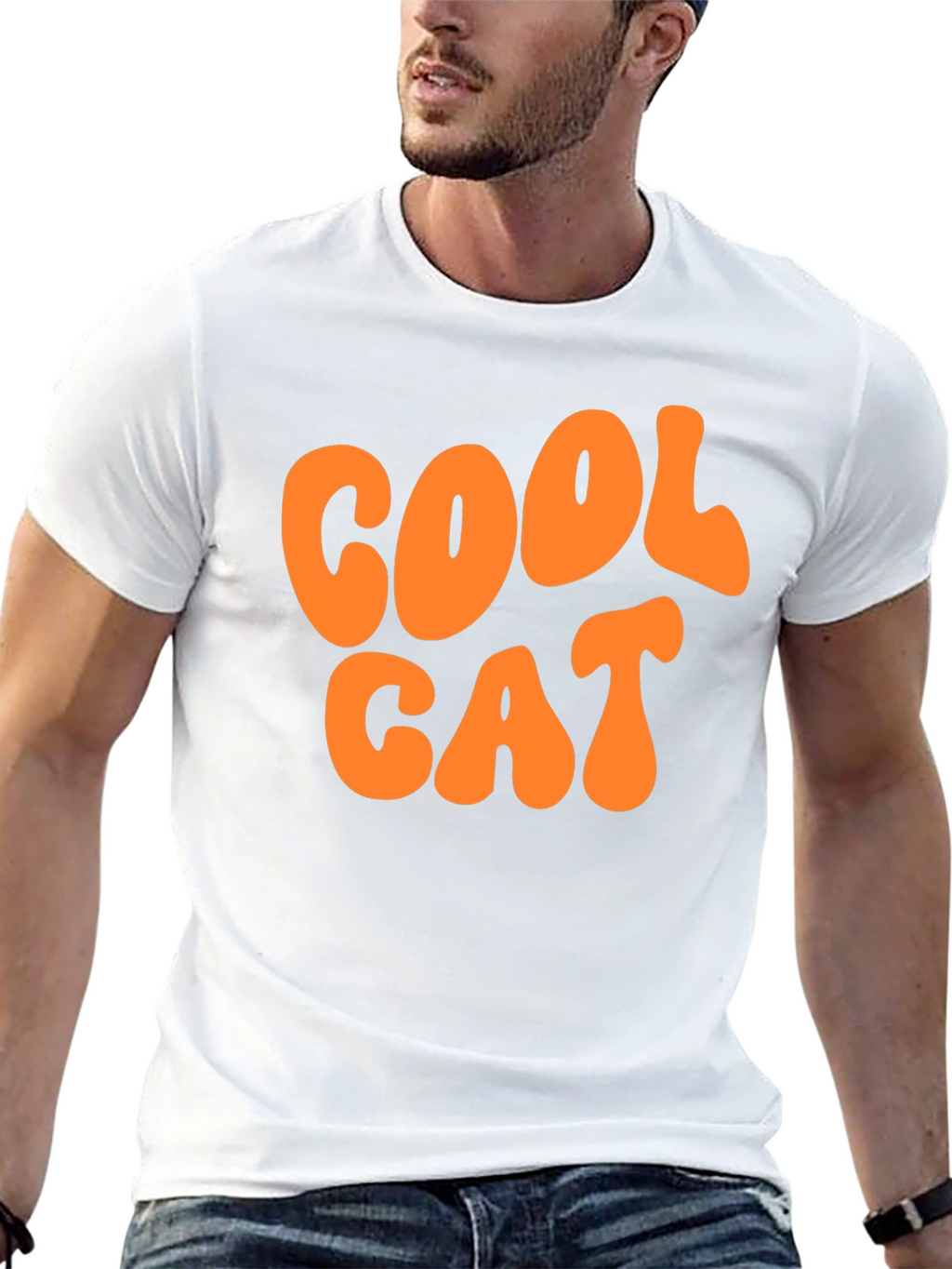 Cool Cat Graphic Tee - Retro Style