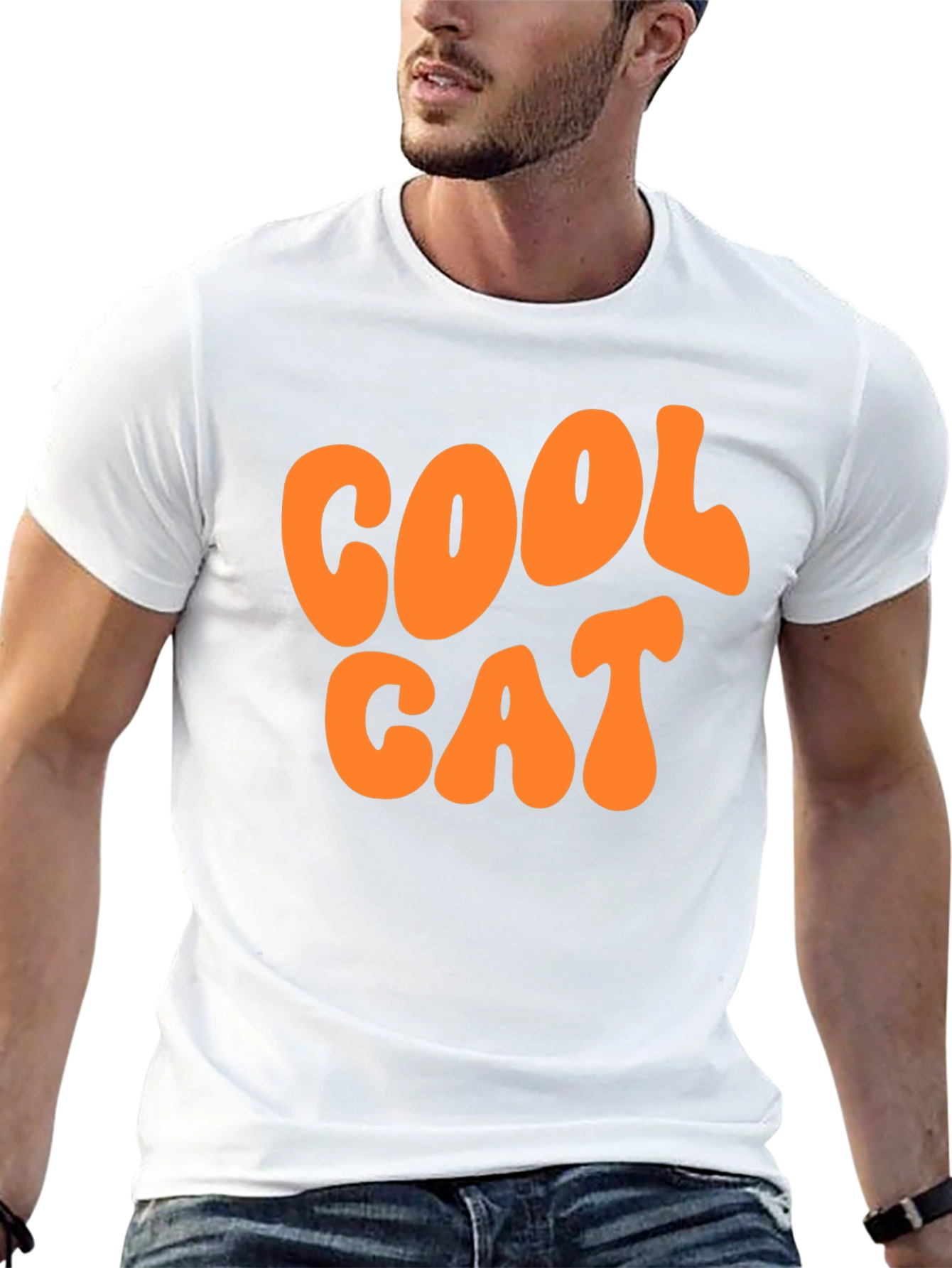Cool Cat Graphic Tee - Retro Style