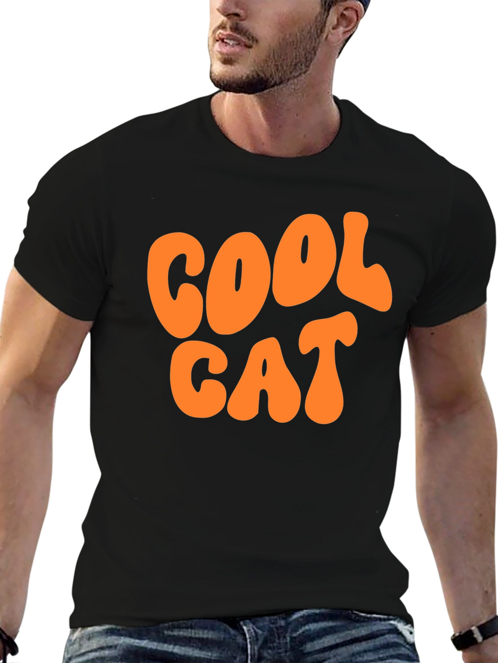 Cool Cat Graphic Tee - Retro Style