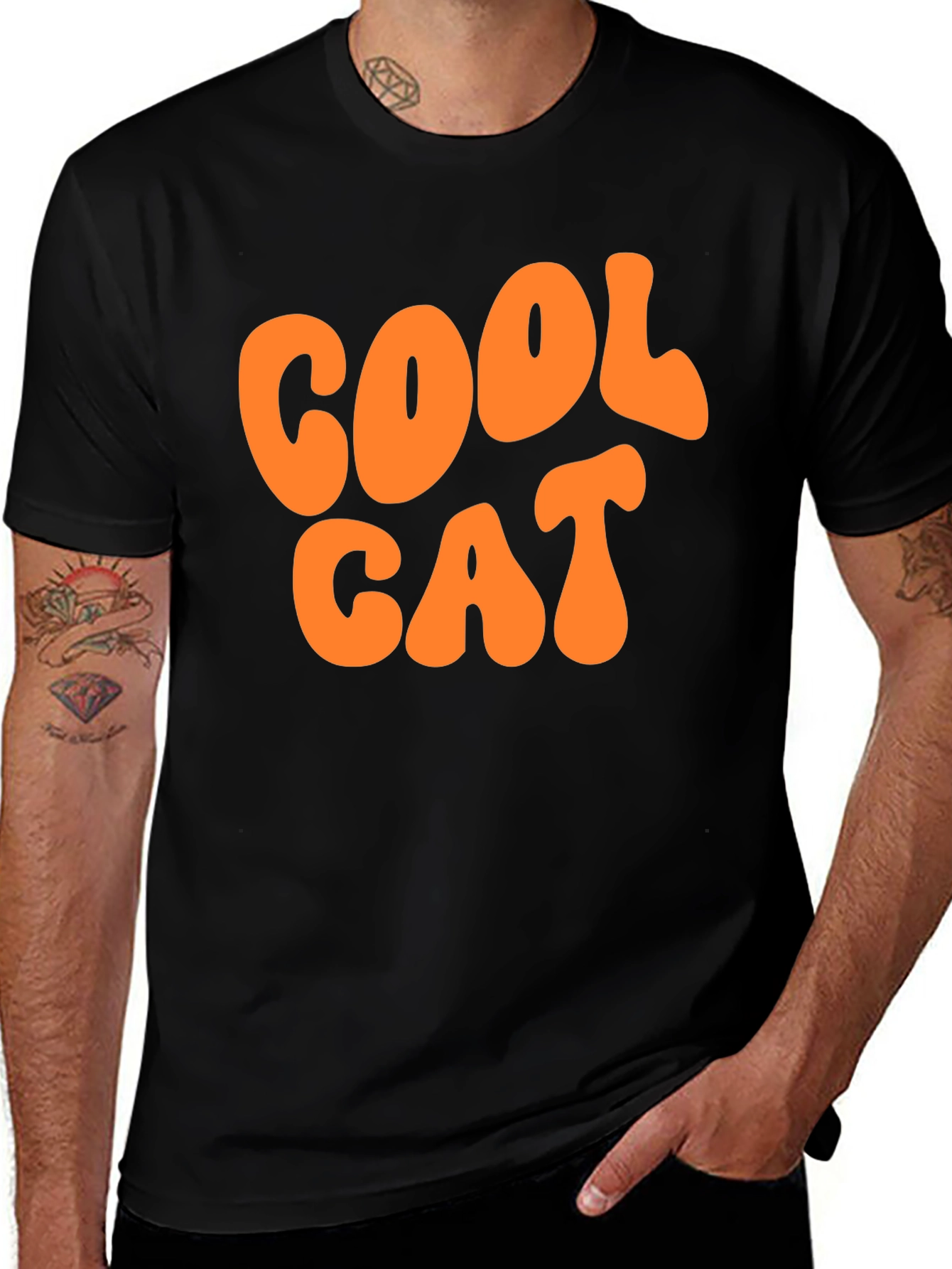 Cool Cat Graphic Tee - Retro Style