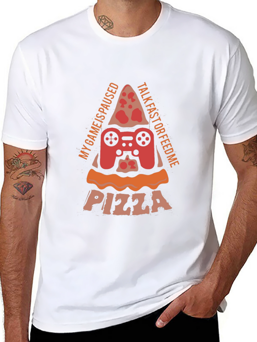 Gamer Pizza T-Shirt - My Game is Paused