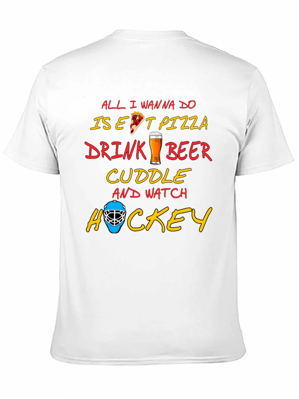 Pizza Beer Hockey T-Shirt - Perfect Chill Tee