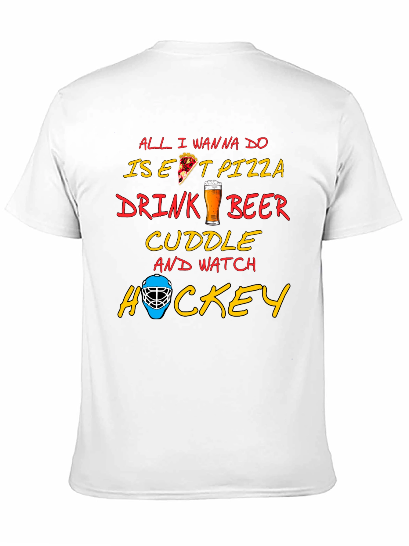 Pizza Beer Hockey T-Shirt - Perfect Chill Tee