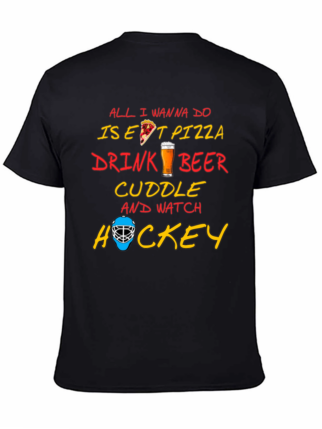 Pizza Beer Hockey T-Shirt - Perfect Chill Tee