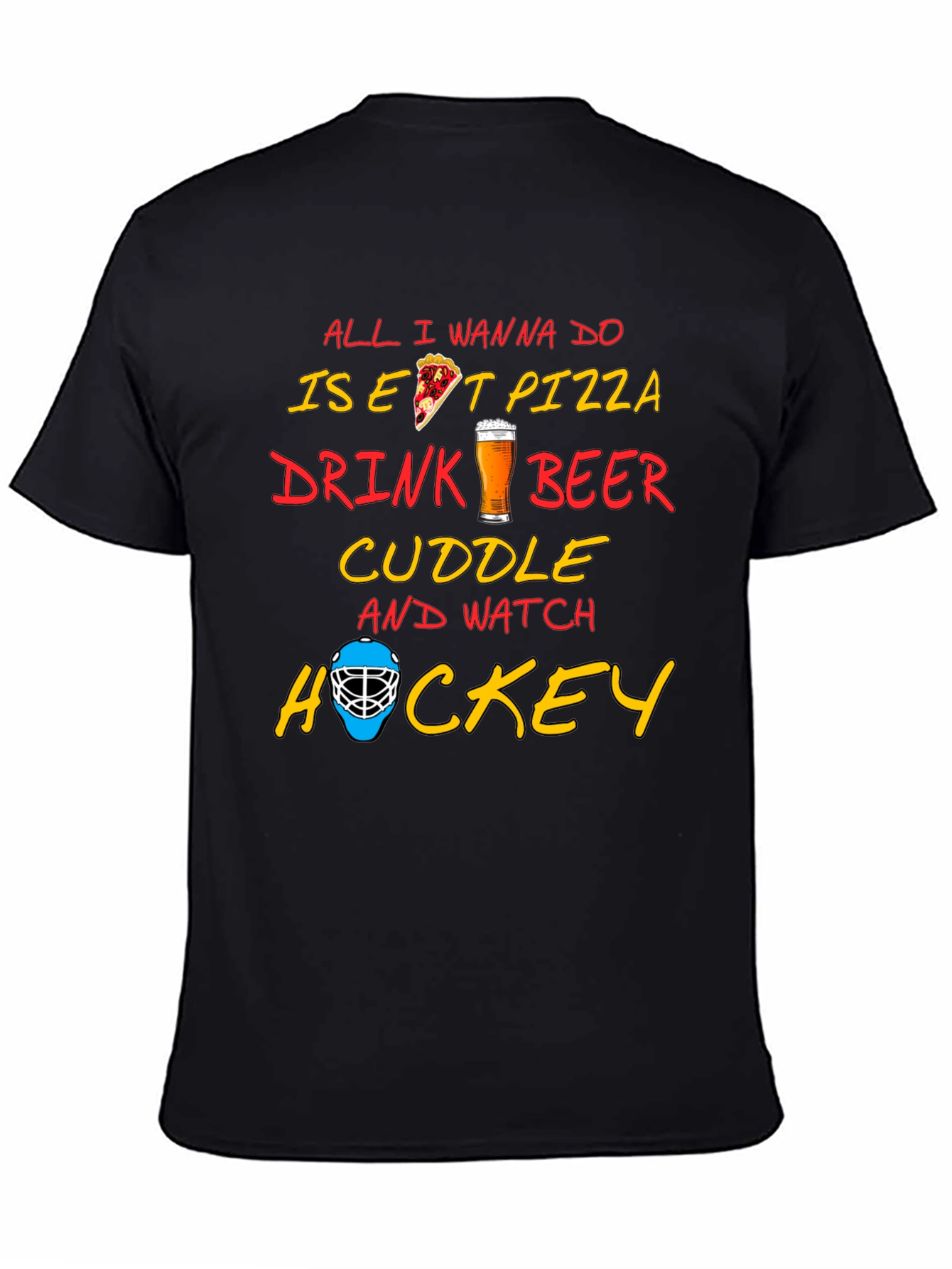 Pizza Beer Hockey T-Shirt - Perfect Chill Tee