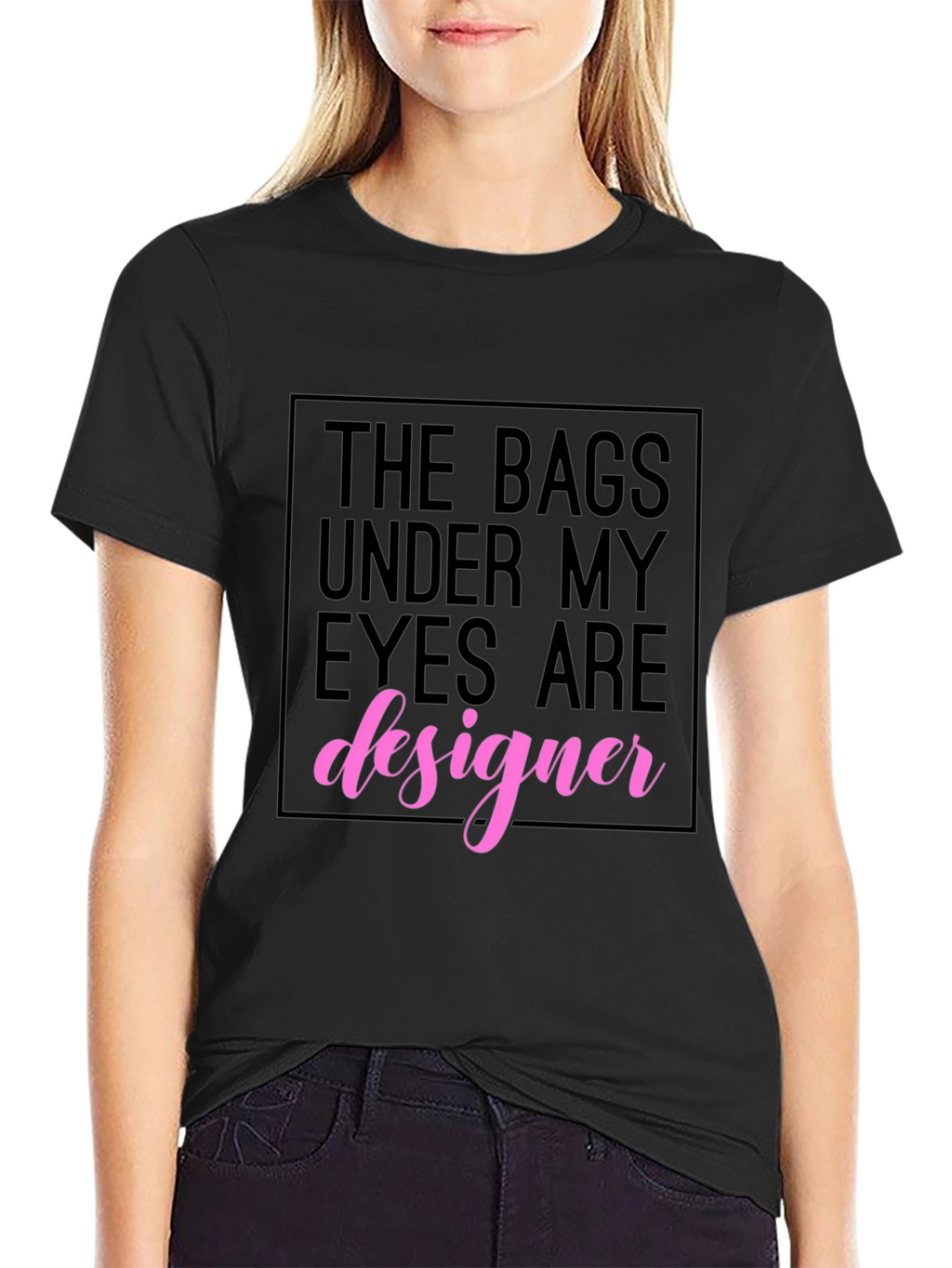 Designer Under Eye Bags Black Graphic Tee