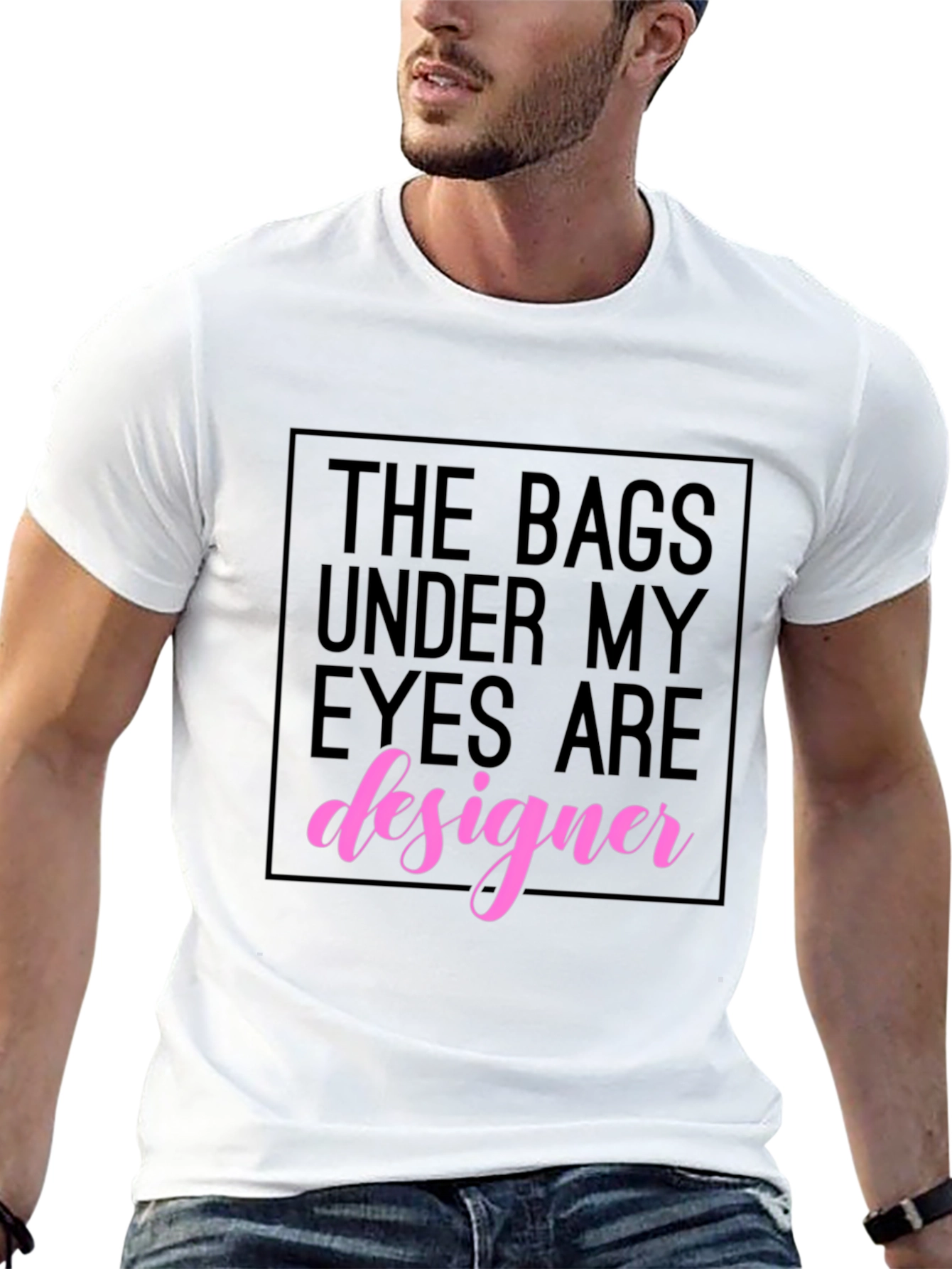 Designer Under Eye Bags Black Graphic Tee