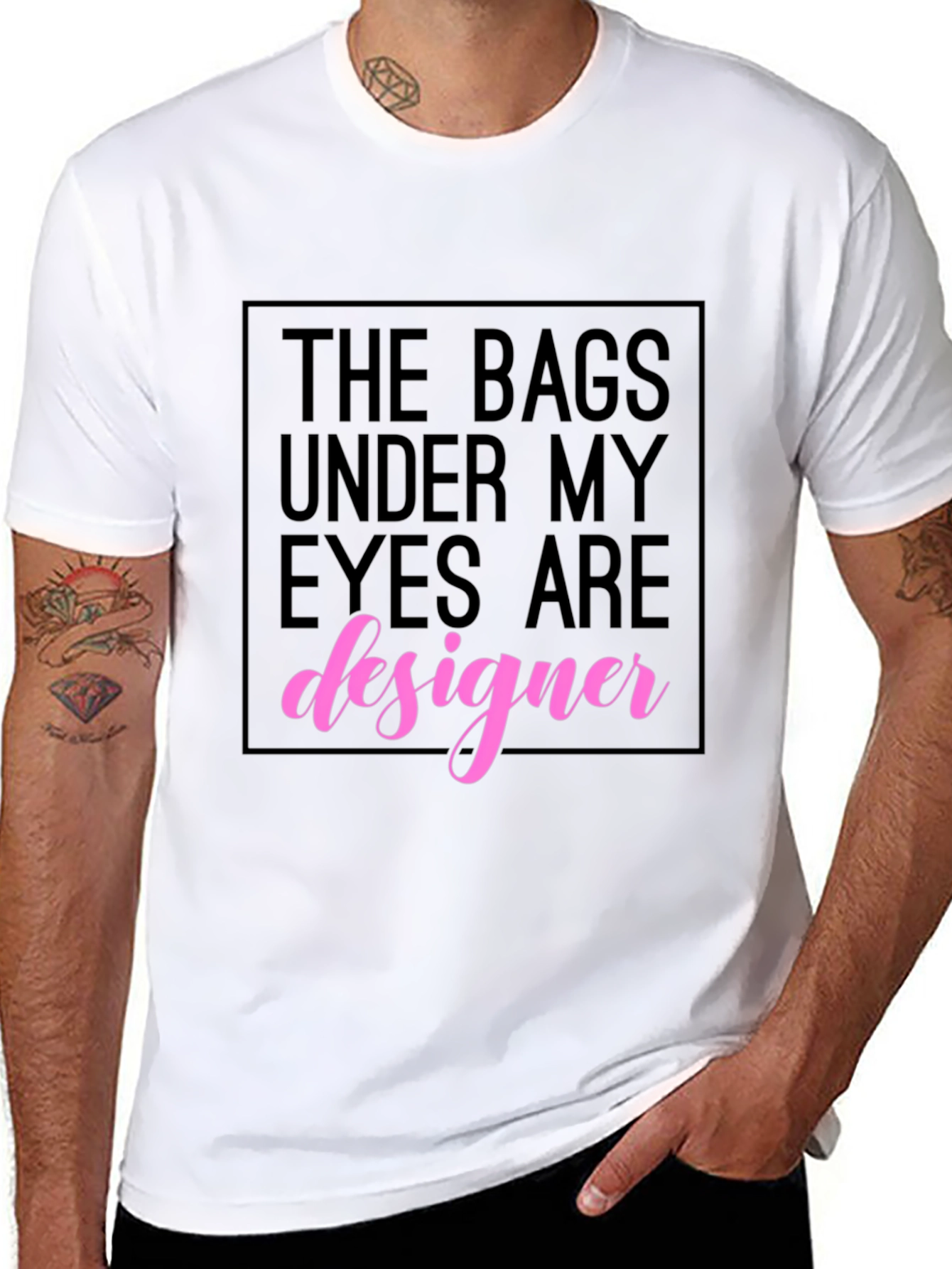 Designer Under Eye Bags Black Graphic Tee