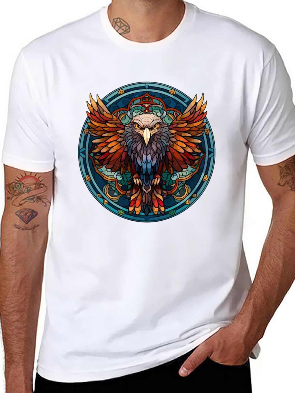 Eagle Mandala Graphic Print T-Shirt