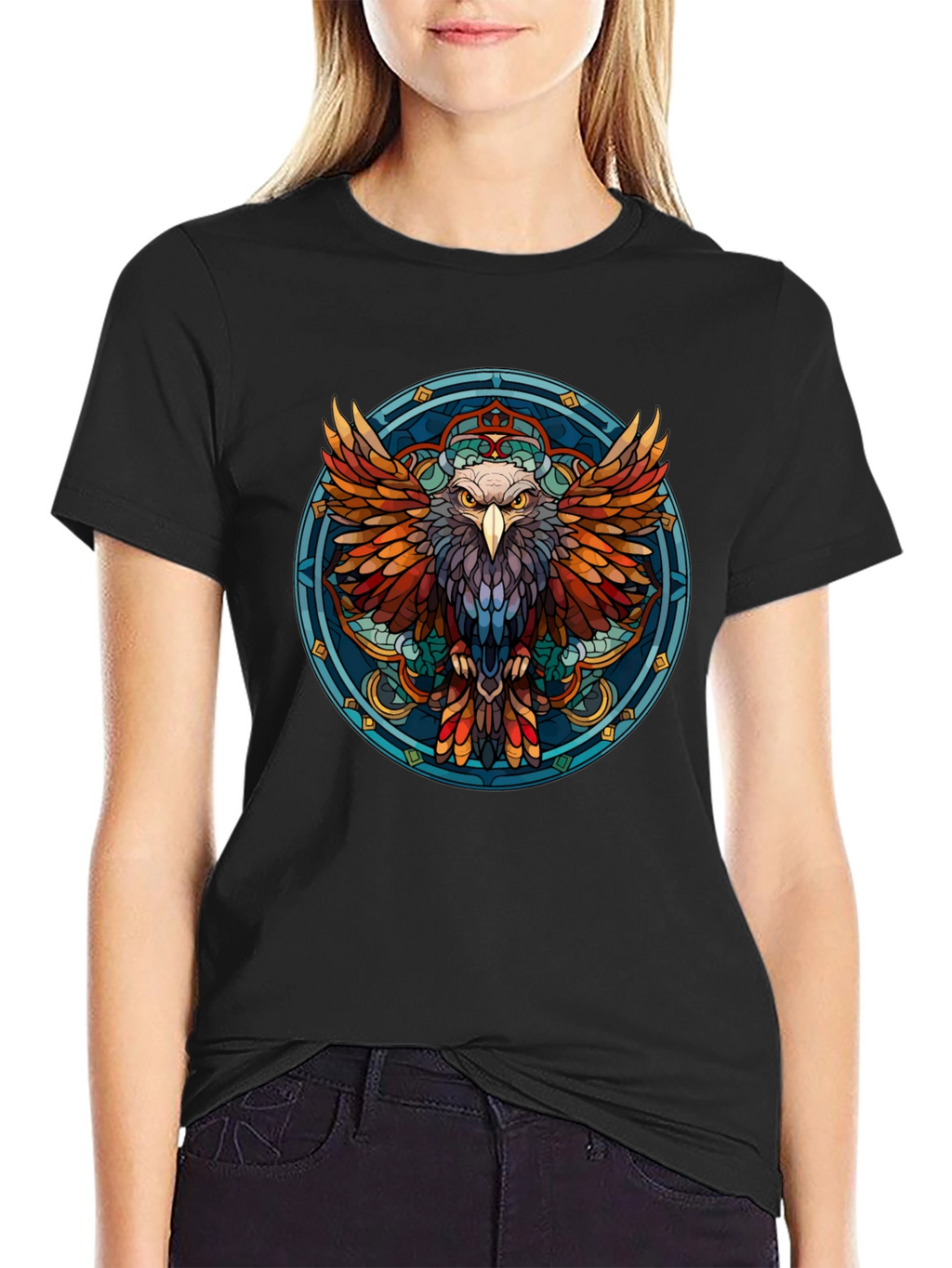 Eagle Mandala Graphic Print T-Shirt