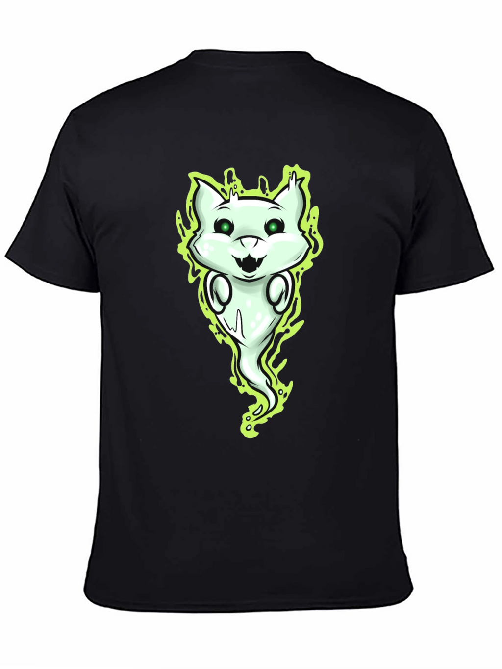 Ghost Cat Graphic Tee - Spooky Fun!