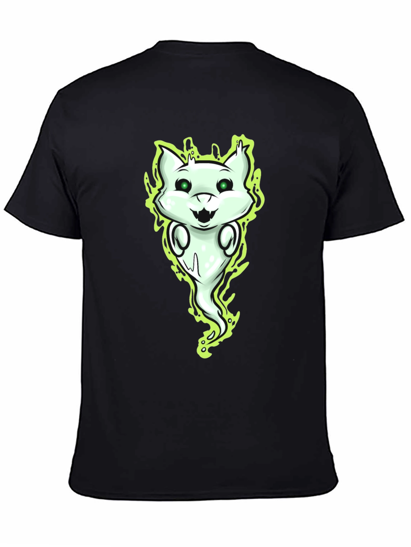 Ghost Cat Graphic Tee - Spooky Fun!