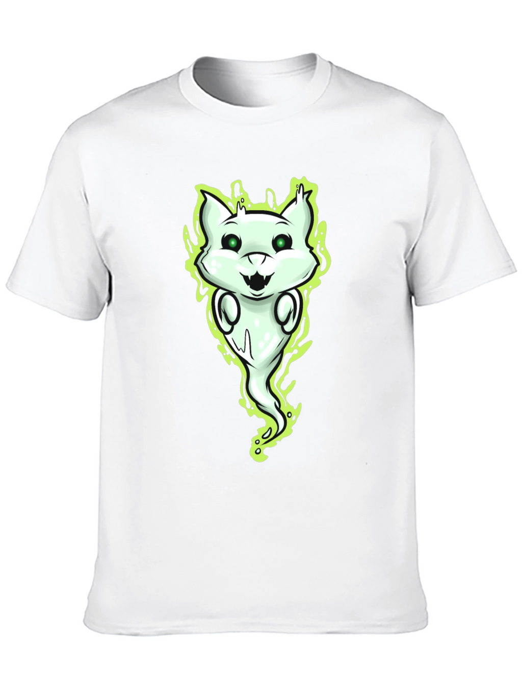 Ghost Cat Graphic Tee - Spooky Fun!