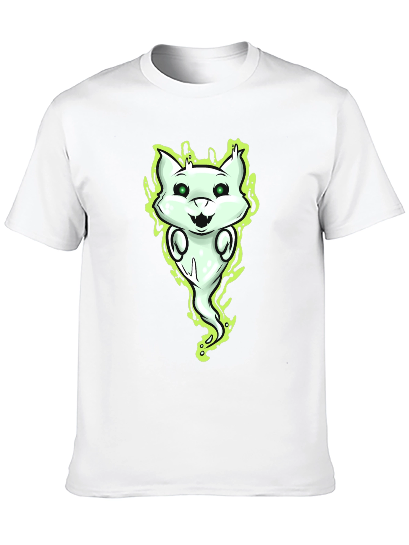Ghost Cat Graphic Tee - Spooky Fun!