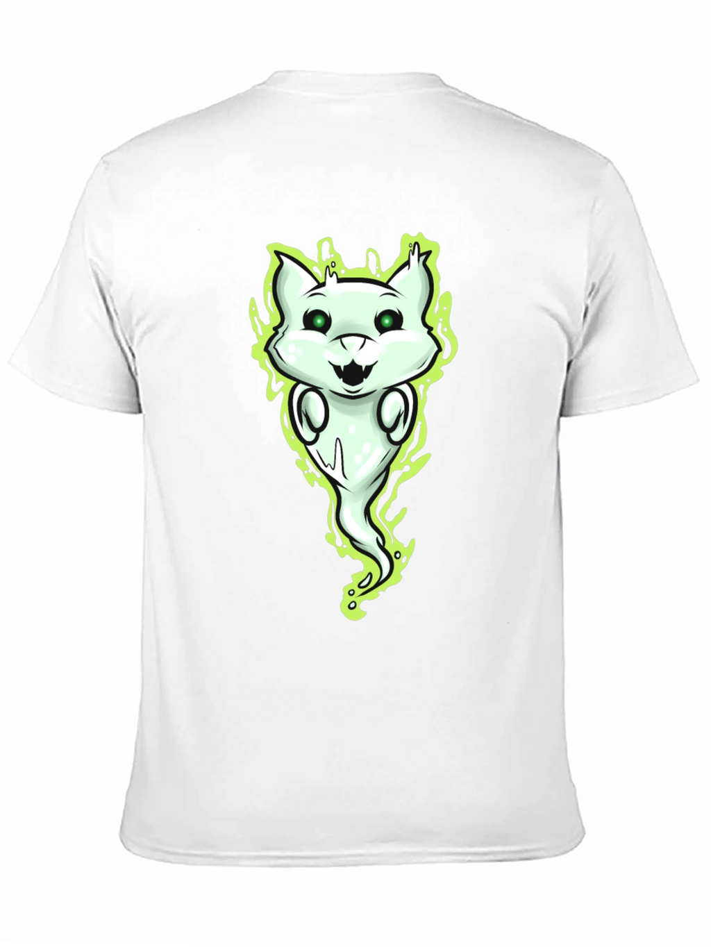 Ghost Cat Graphic Tee - Spooky Fun!