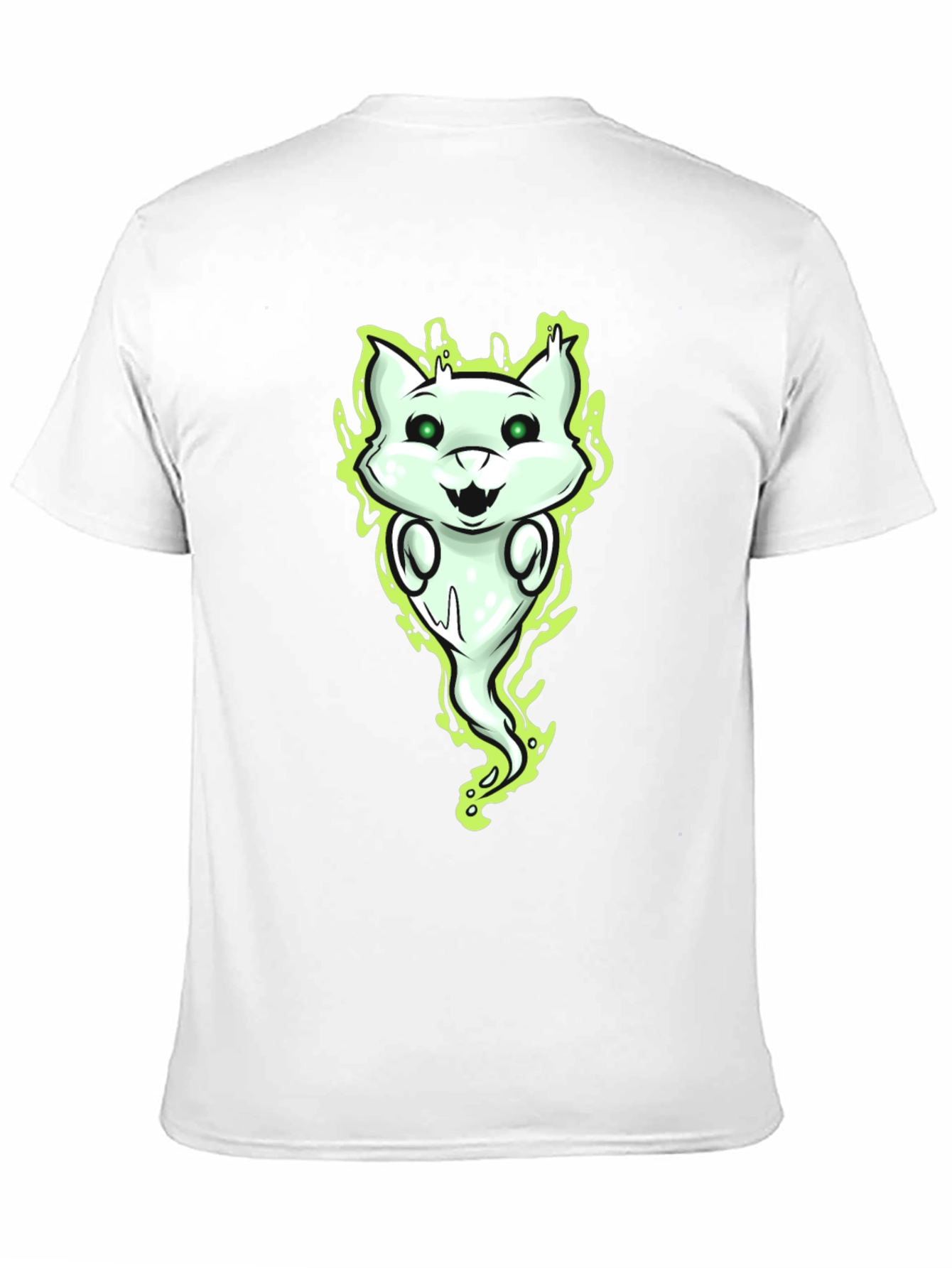 Ghost Cat Graphic Tee - Spooky Fun!