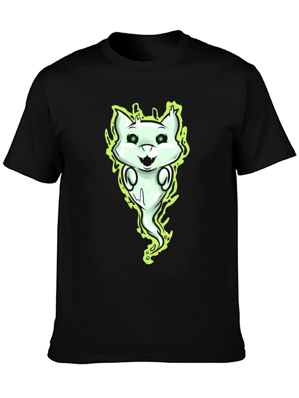 Ghost Cat Graphic Tee - Spooky Fun!
