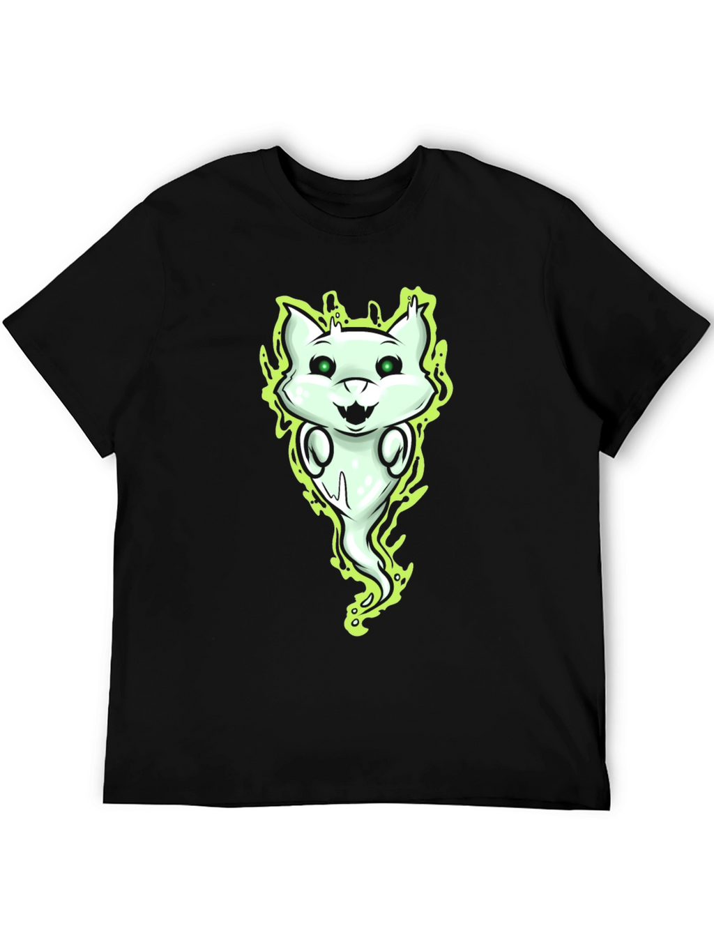 Ghost Cat Graphic Tee - Spooky Fun!
