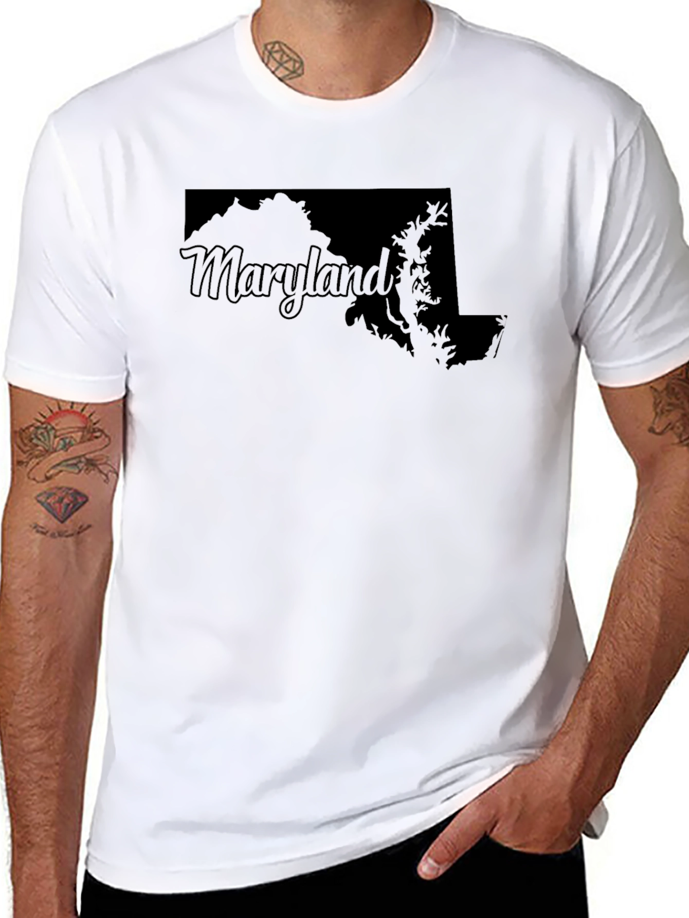 Maryland Outline Black Graphic Tee