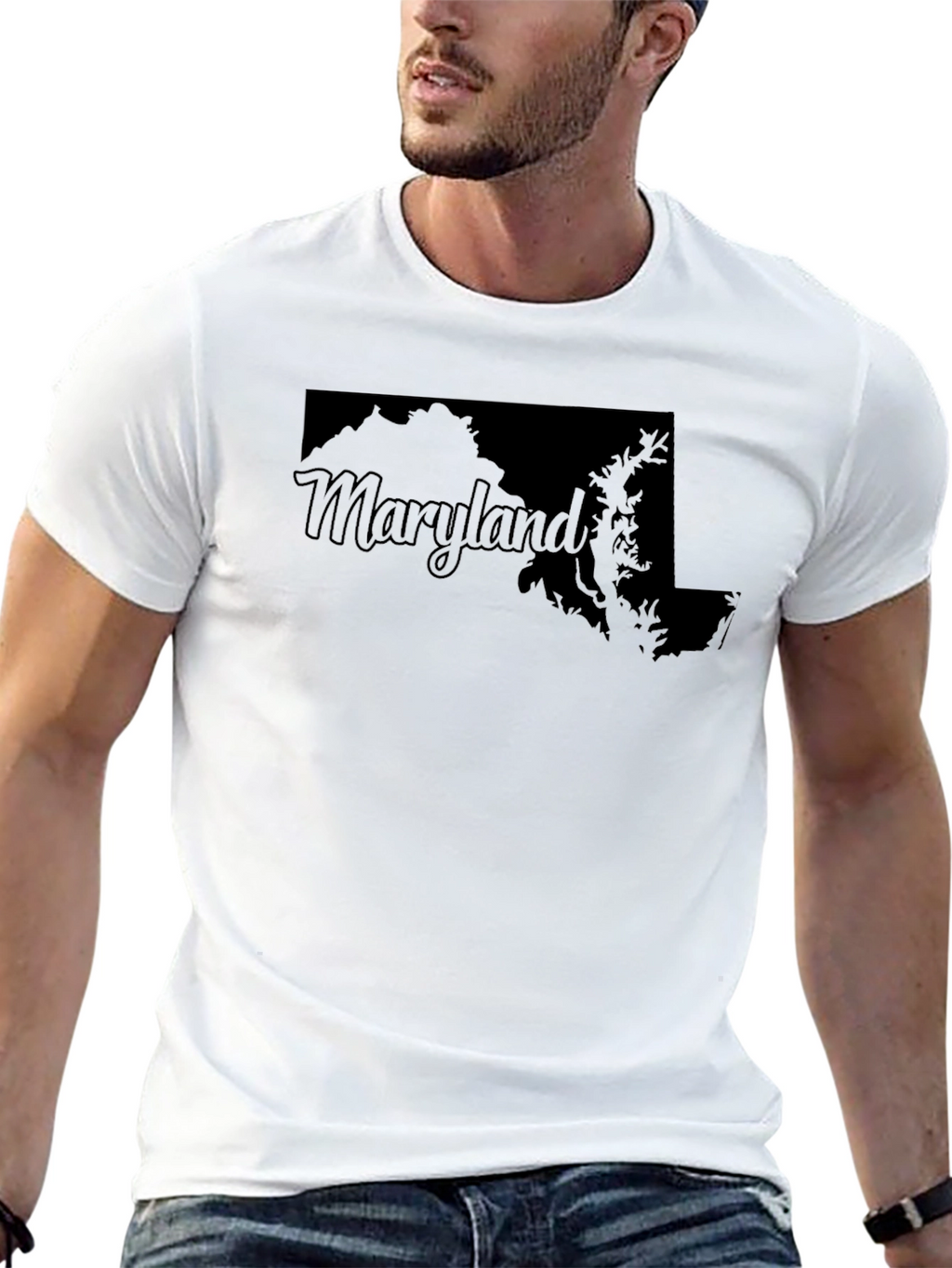 Maryland Outline Black Graphic Tee