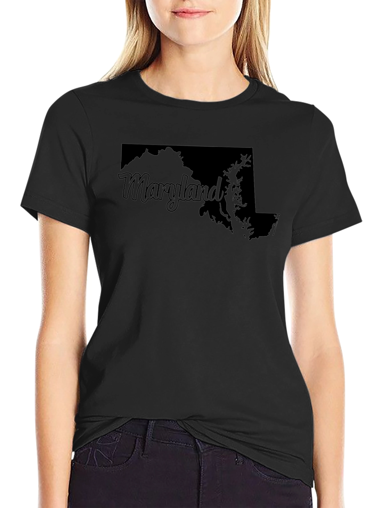 Maryland Outline Black Graphic Tee